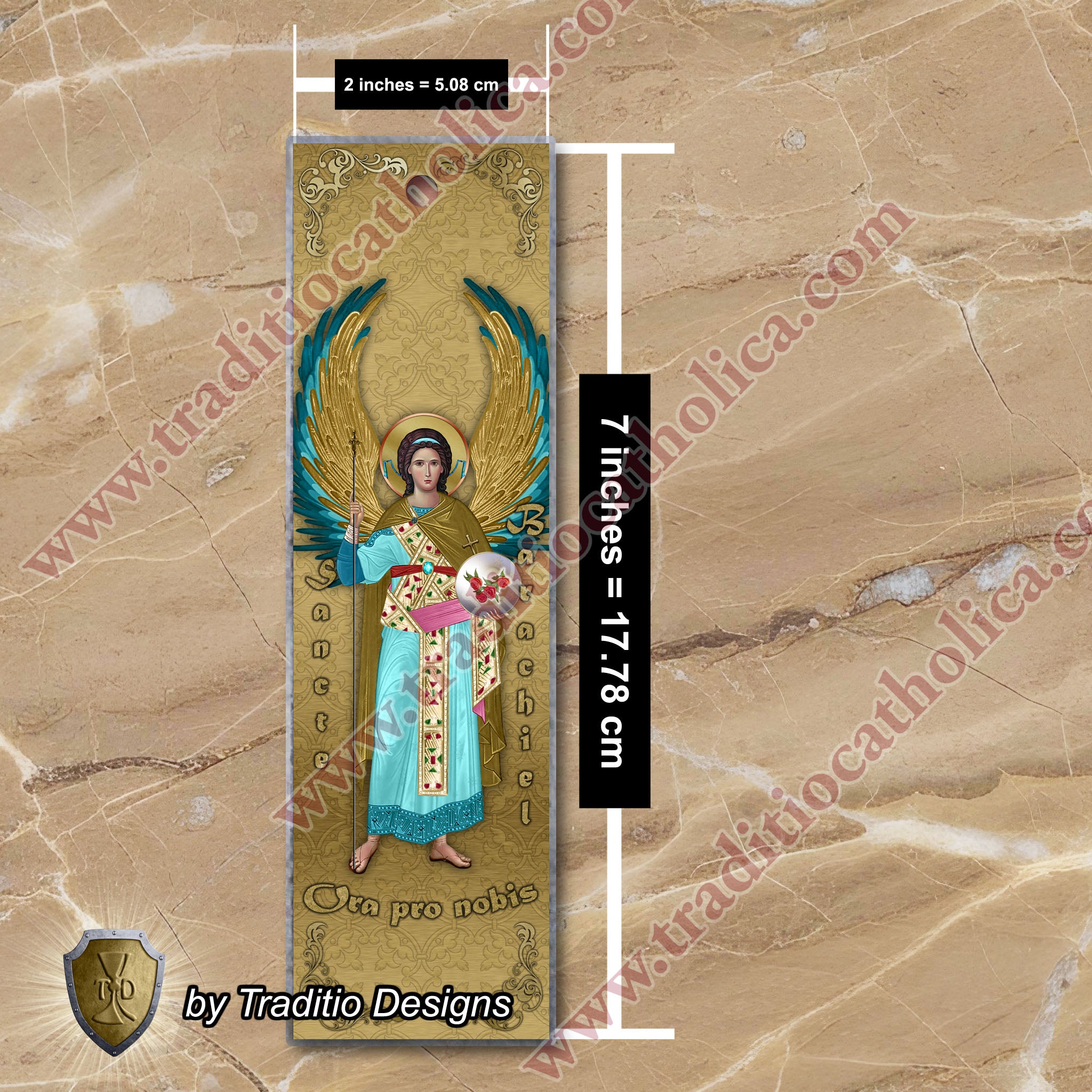 St. Barachiel the Archangel Bookmark | Orthodox Icon Style | 2 x 7-inch