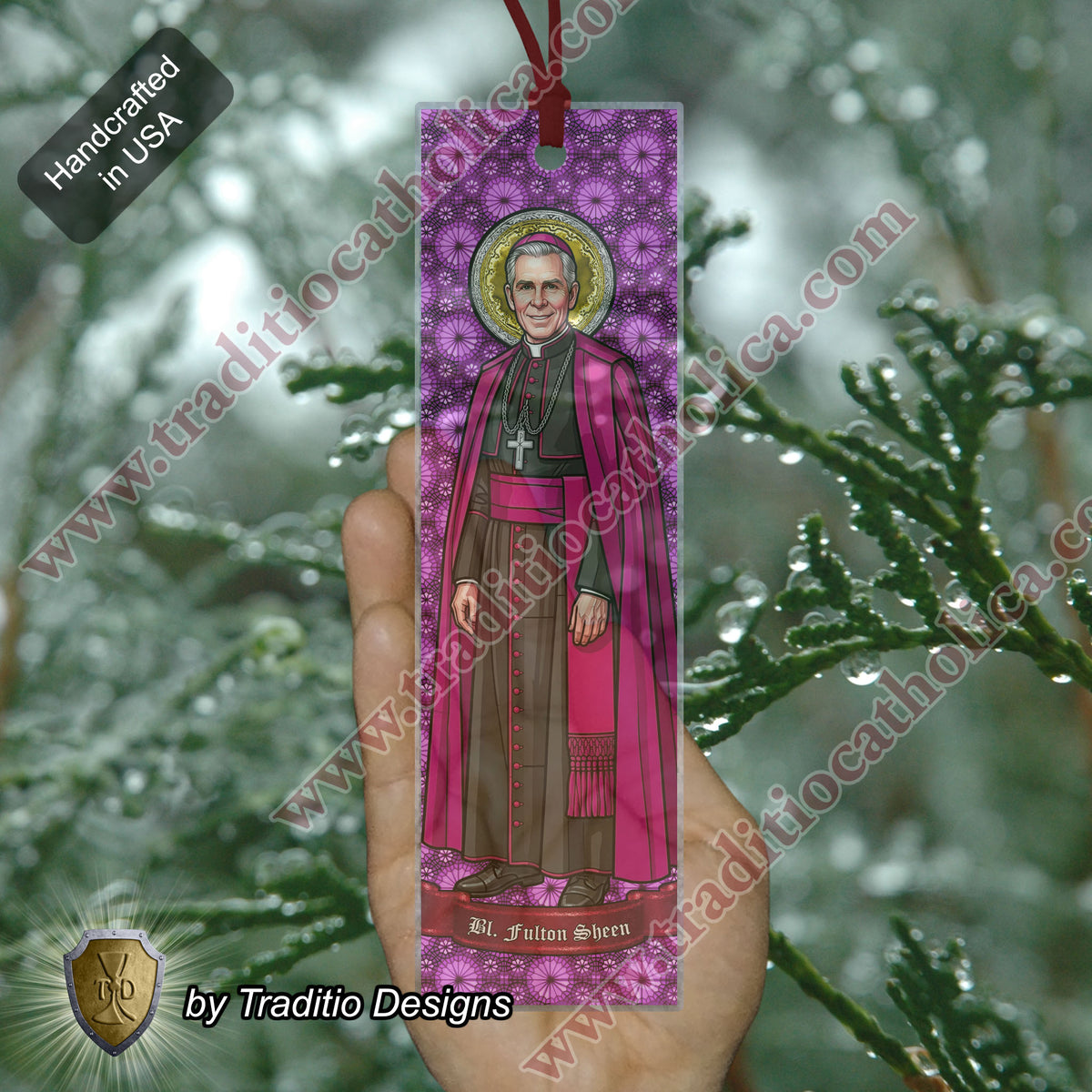 Bl. Fulton J. Sheen Stained Glass Bookmark | Transparent Edition | 2 x 7-inch