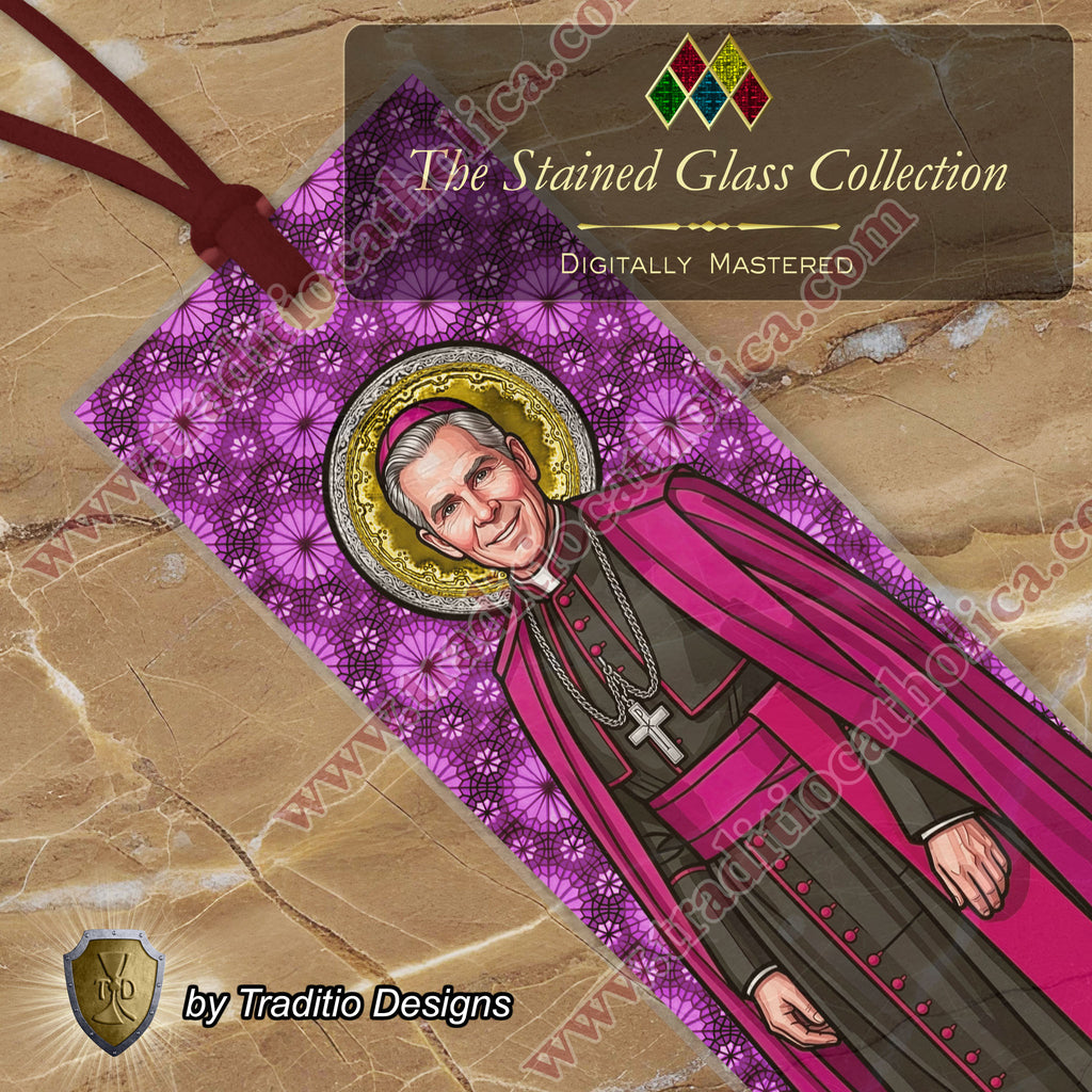 Bl. Fulton J. Sheen Stained Glass Bookmark | Transparent Edition | 2 x 7-inch