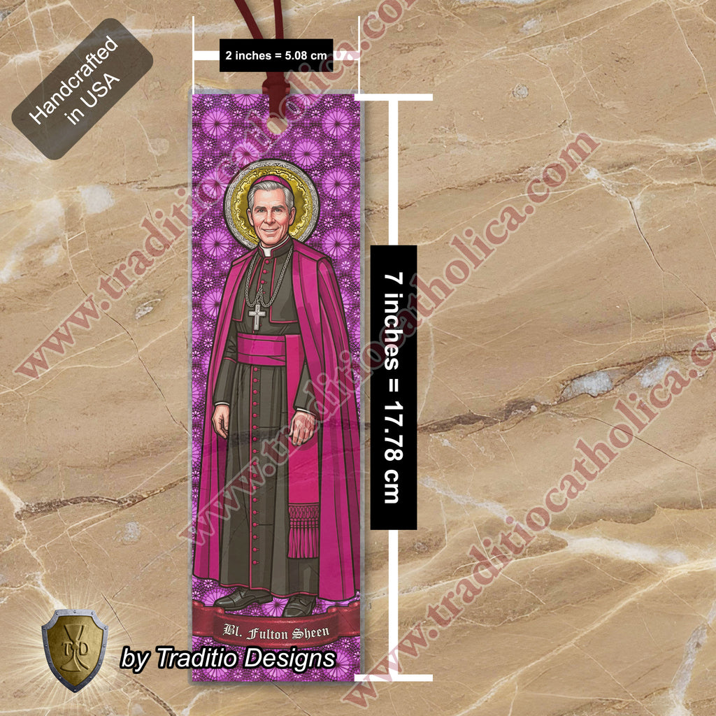 Bl. Fulton J. Sheen Stained Glass Bookmark | Transparent Edition | 2 x 7-inch