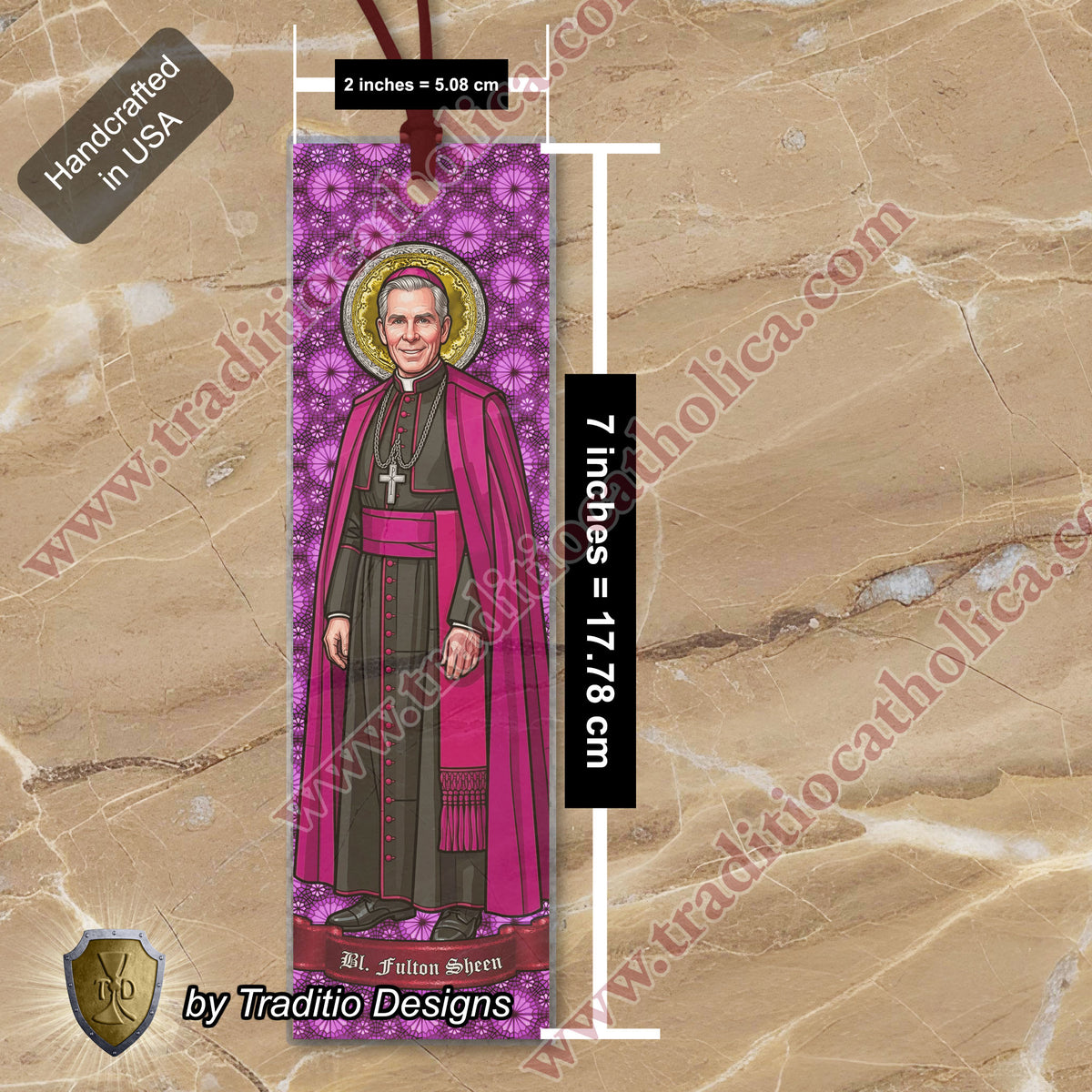 Bl. Fulton J. Sheen Stained Glass Bookmark | Transparent Edition | 2 x 7-inch