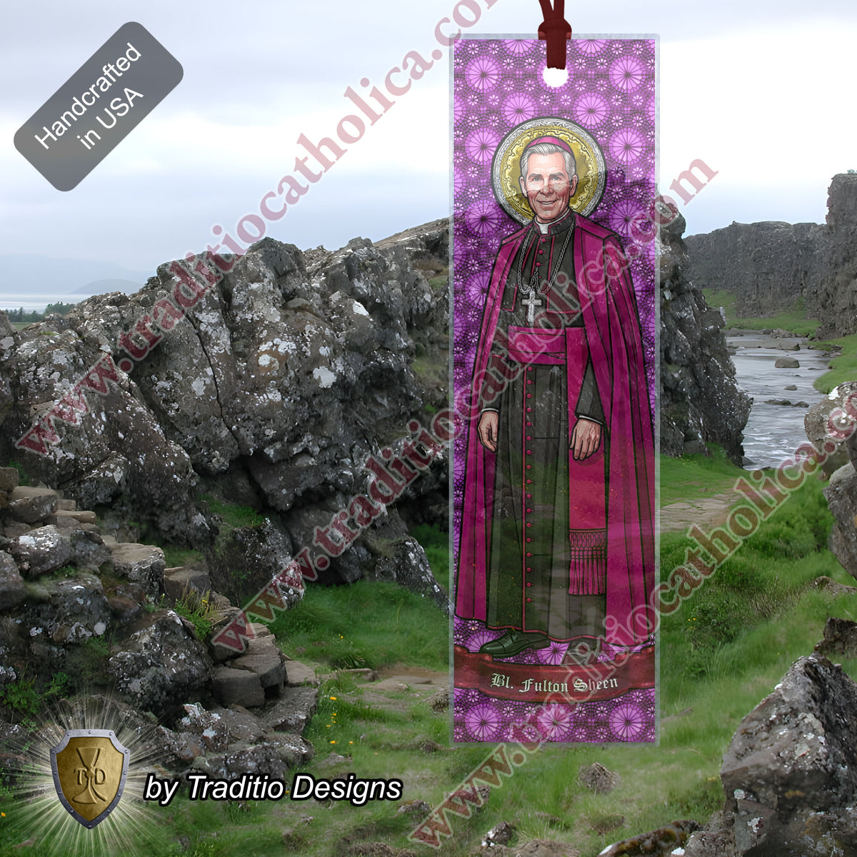 Bl. Fulton J. Sheen Stained Glass Bookmark | Transparent Edition | 2 x 7-inch