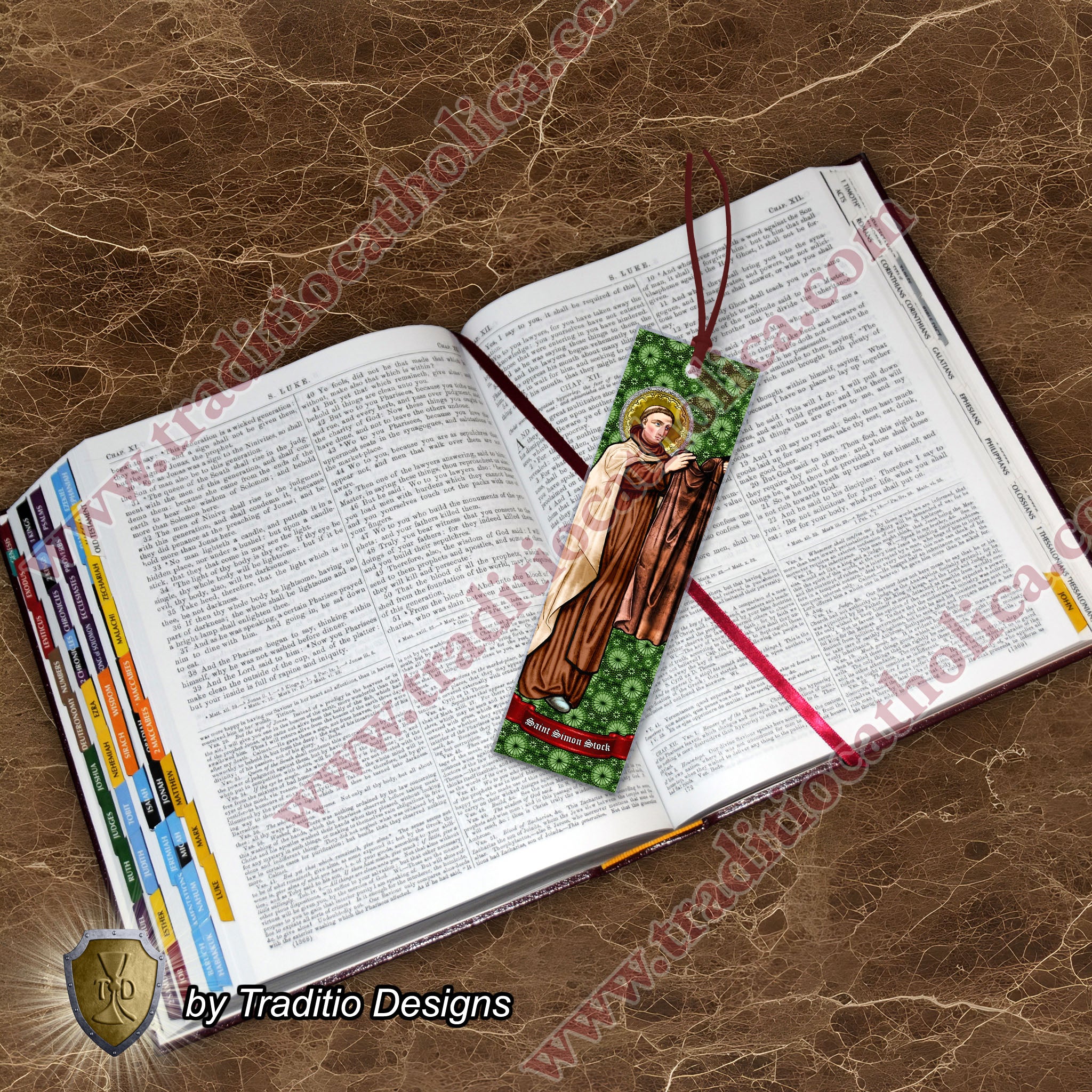 St. Simon Stock Stained Glass Bookmark | Transparent Edition | 2 x 7-inch