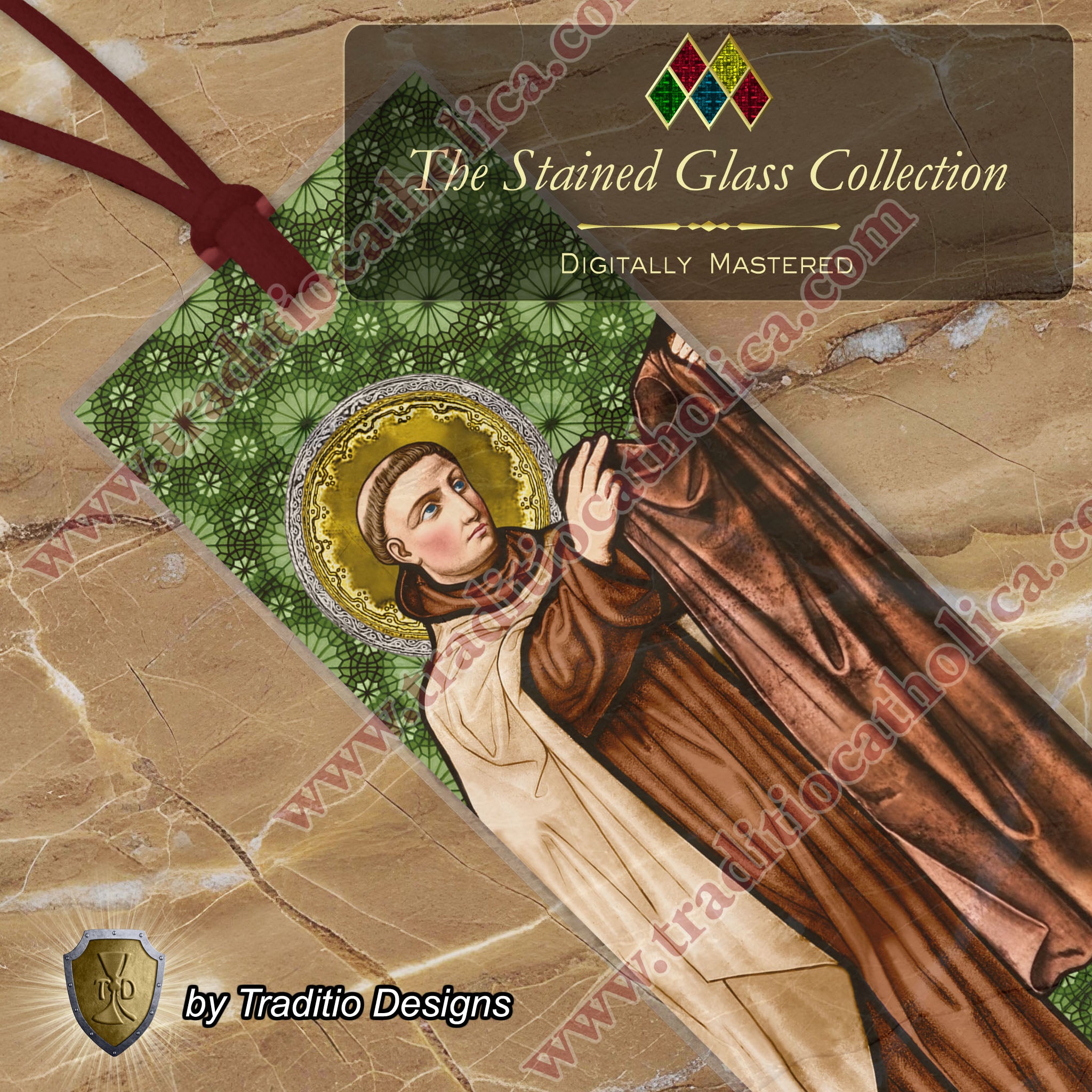 St. Simon Stock Stained Glass Bookmark | Transparent Edition | 2 x 7-inch