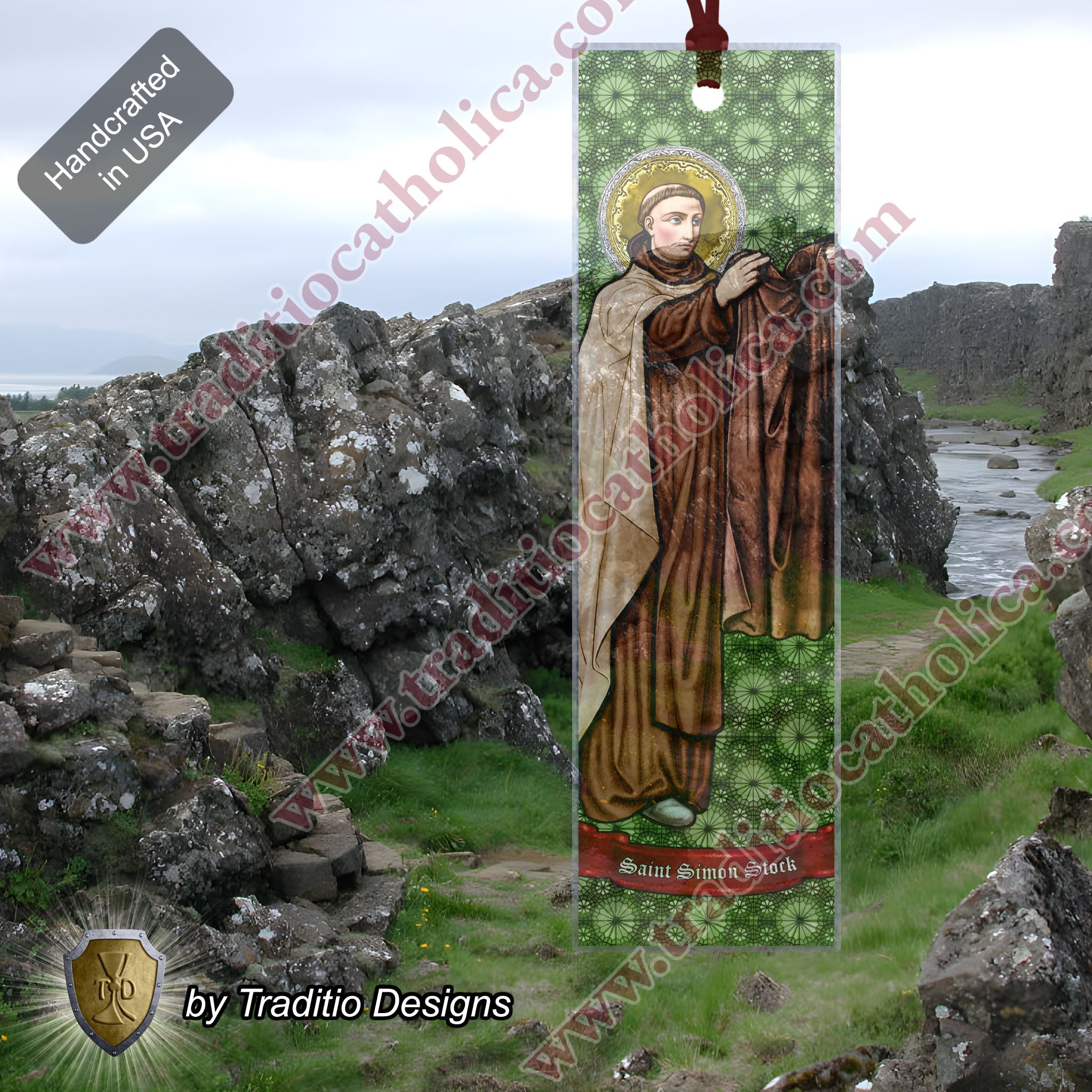 St. Simon Stock Stained Glass Bookmark | Transparent Edition | 2 x 7-inch