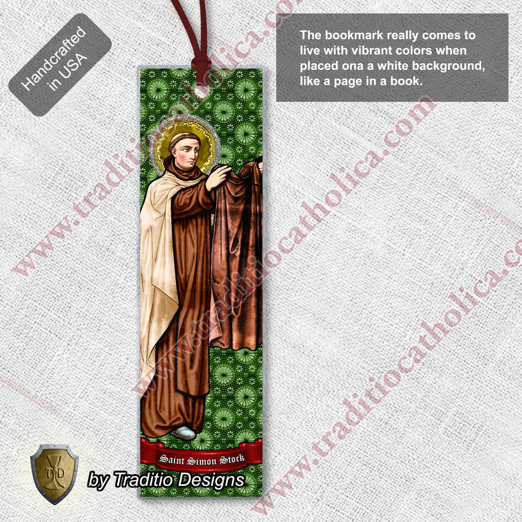 St. Simon Stock Stained Glass Bookmark | Transparent Edition | 2 x 7-inch