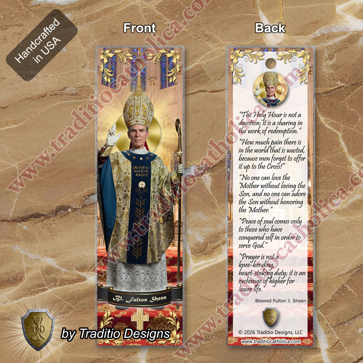 Bl. Fulton J. Sheen Quote Bookmark | "Peace of Soul" Edition | 2 x 7-inch