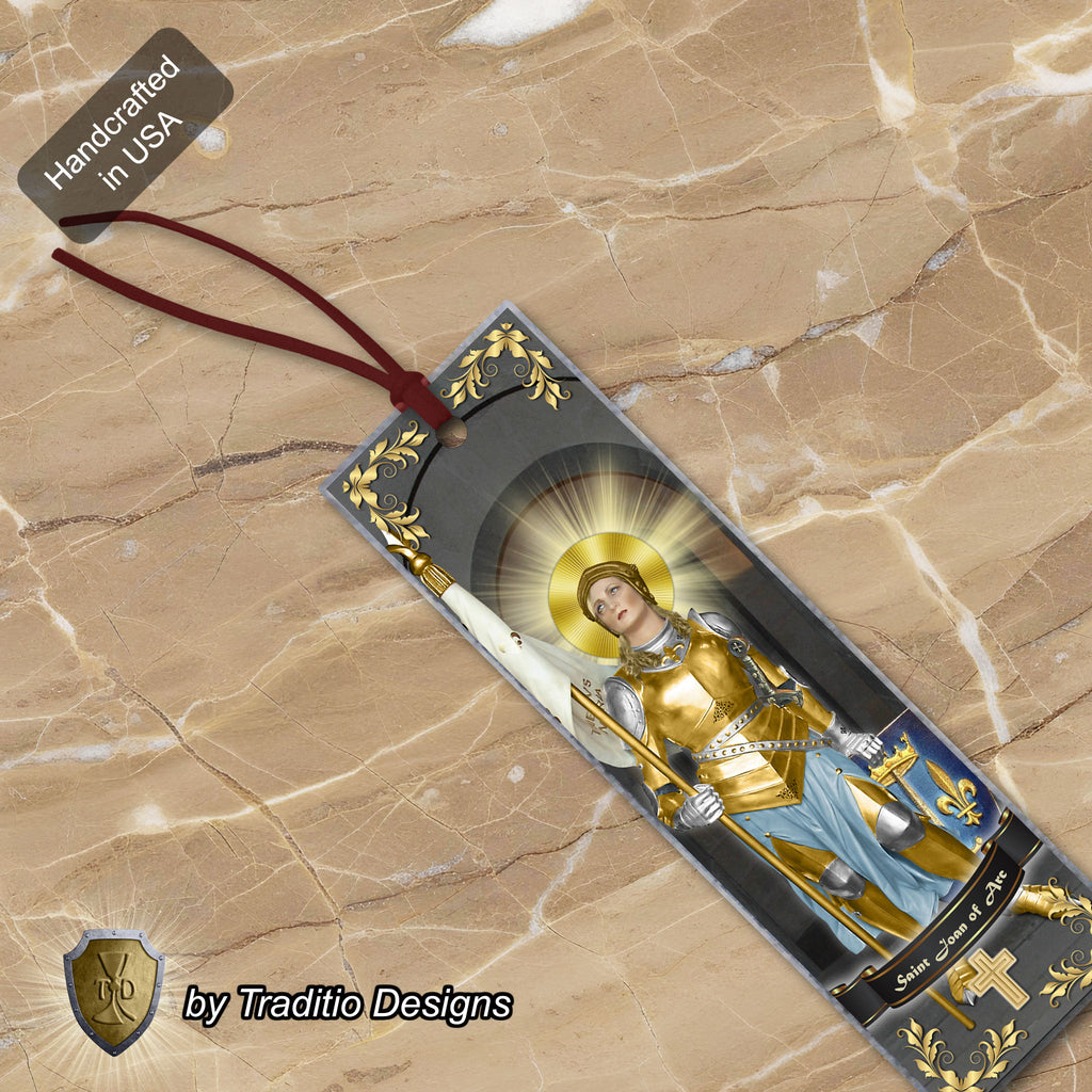 St. Joan of Arc Statue Art Bookmark | "I Am Not Afraid" Quote Edition | 2 x 7-inch