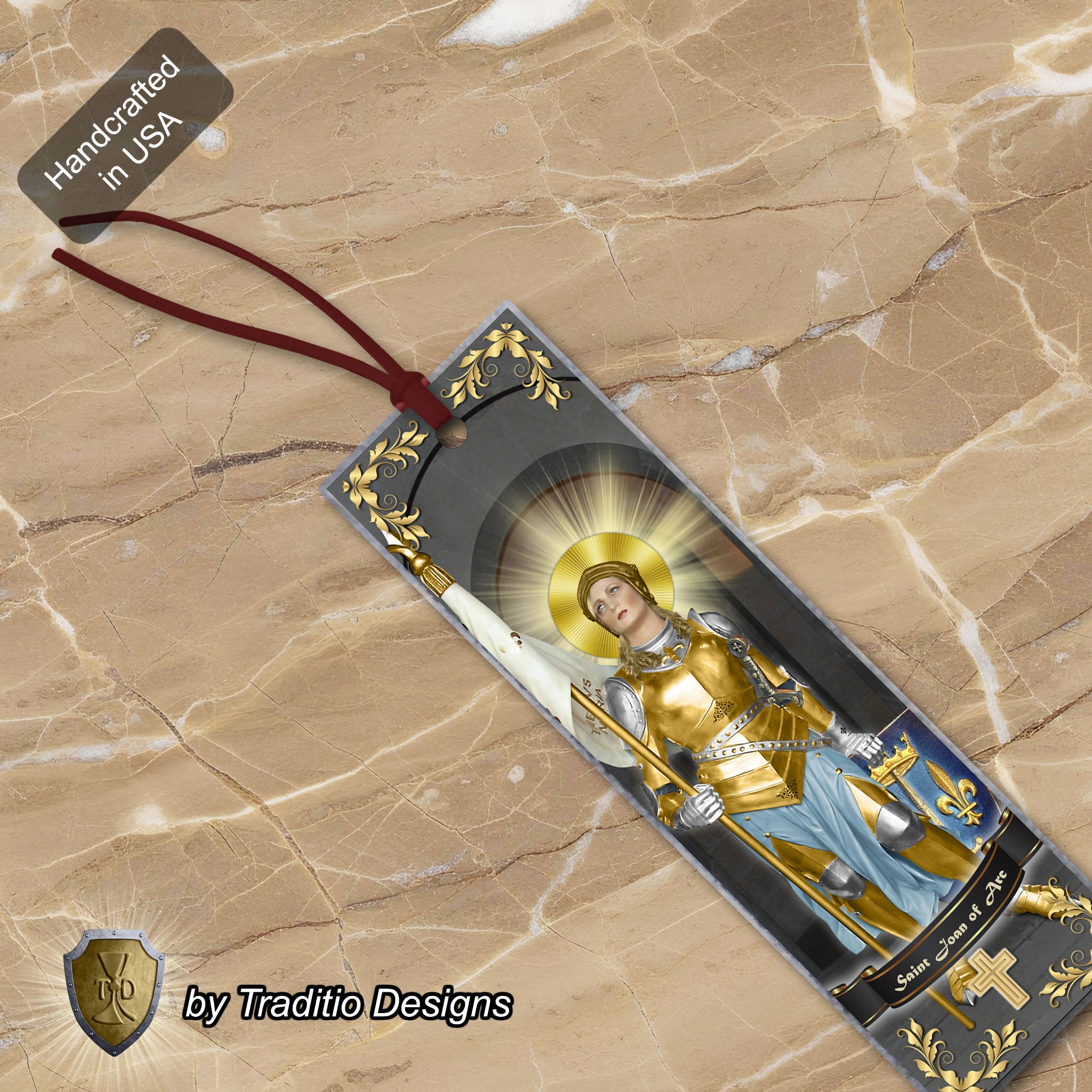 St. Joan of Arc Statue Art Bookmark | "I Am Not Afraid" Quote Edition | 2 x 7-inch