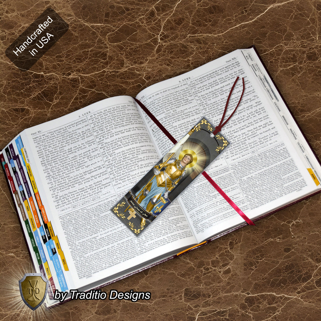 St. Joan of Arc Statue Art Bookmark | "I Am Not Afraid" Quote Edition | 2 x 7-inch
