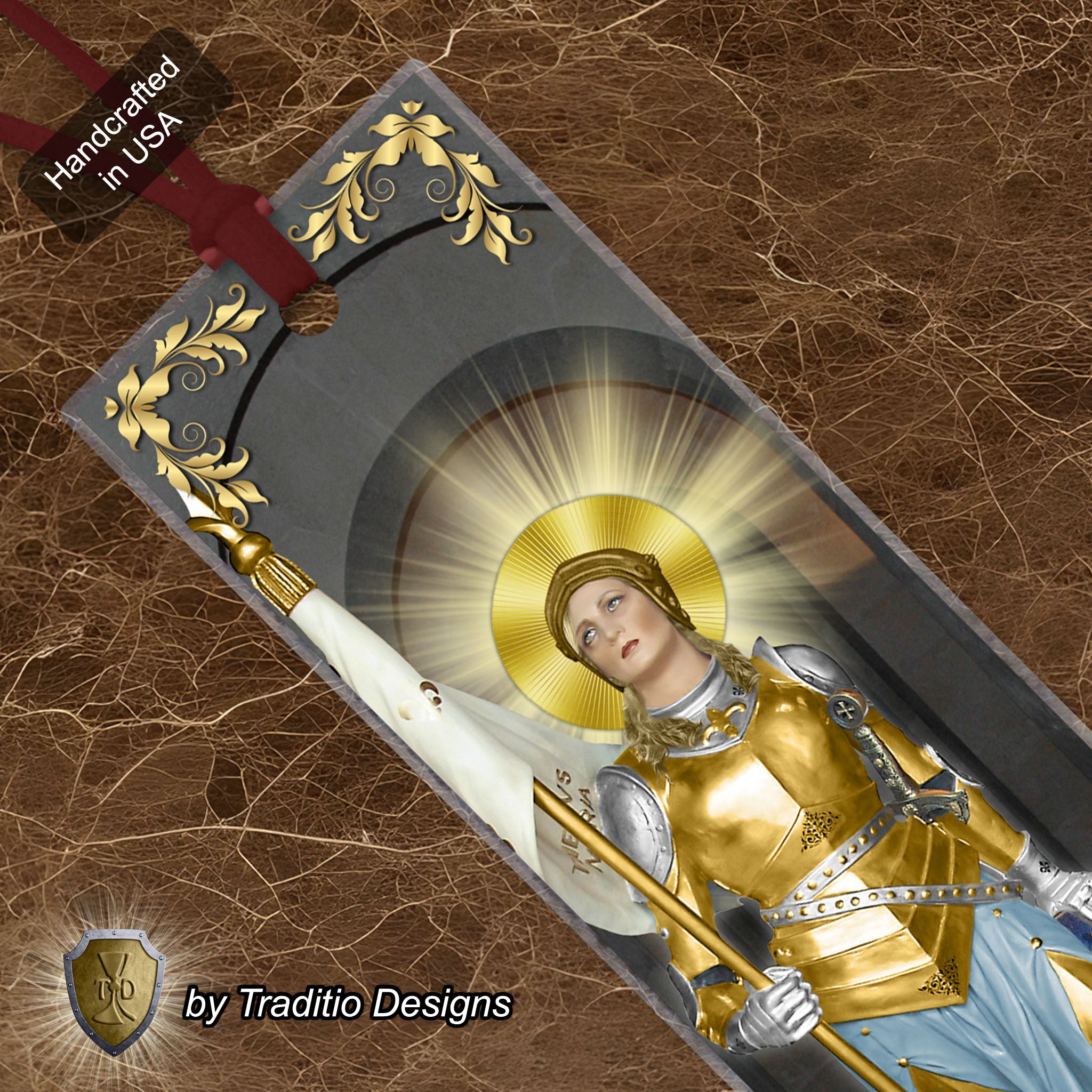 St. Joan of Arc Statue Art Bookmark | "I Am Not Afraid" Quote Edition | 2 x 7-inch