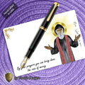St. Charbel Makhlouf Statue Art Greeting Cards | Set of 5 with Gold-Lined Envelopes