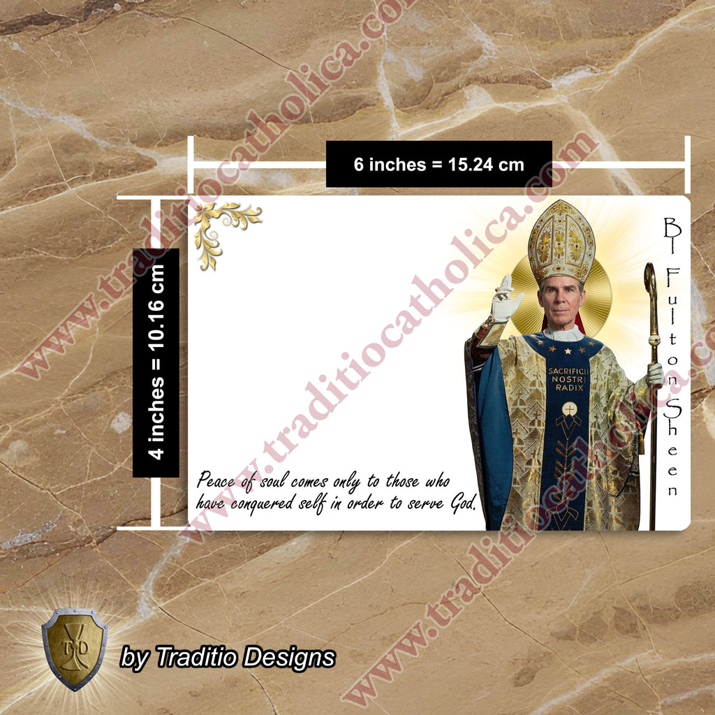 Bl. Fulton J. Sheen Realistic Greeting Cards | Set of 5 with Gold-Lined Envelopes