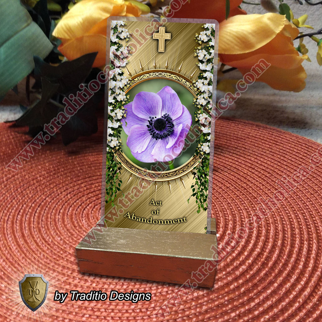 Act of Abandonment | Yielding to the Holy Ghost & Divine Providence | Laminated Floral Botanical Design