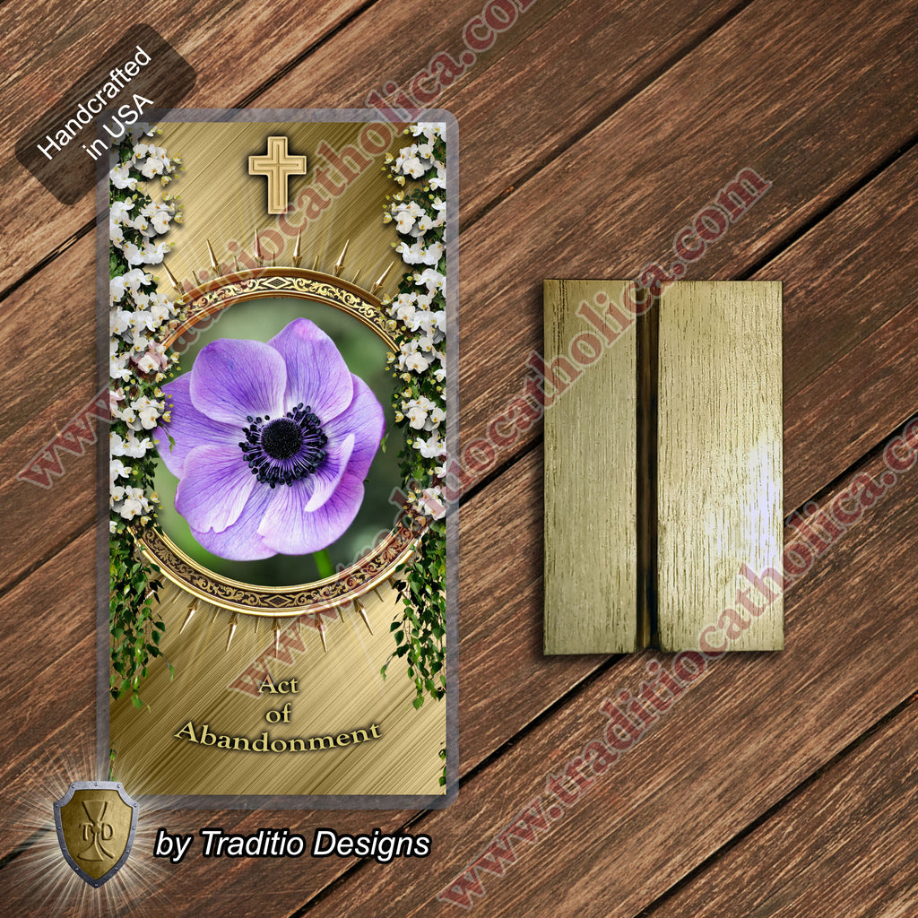 Act of Abandonment | Yielding to the Holy Ghost & Divine Providence | Laminated Floral Botanical Design