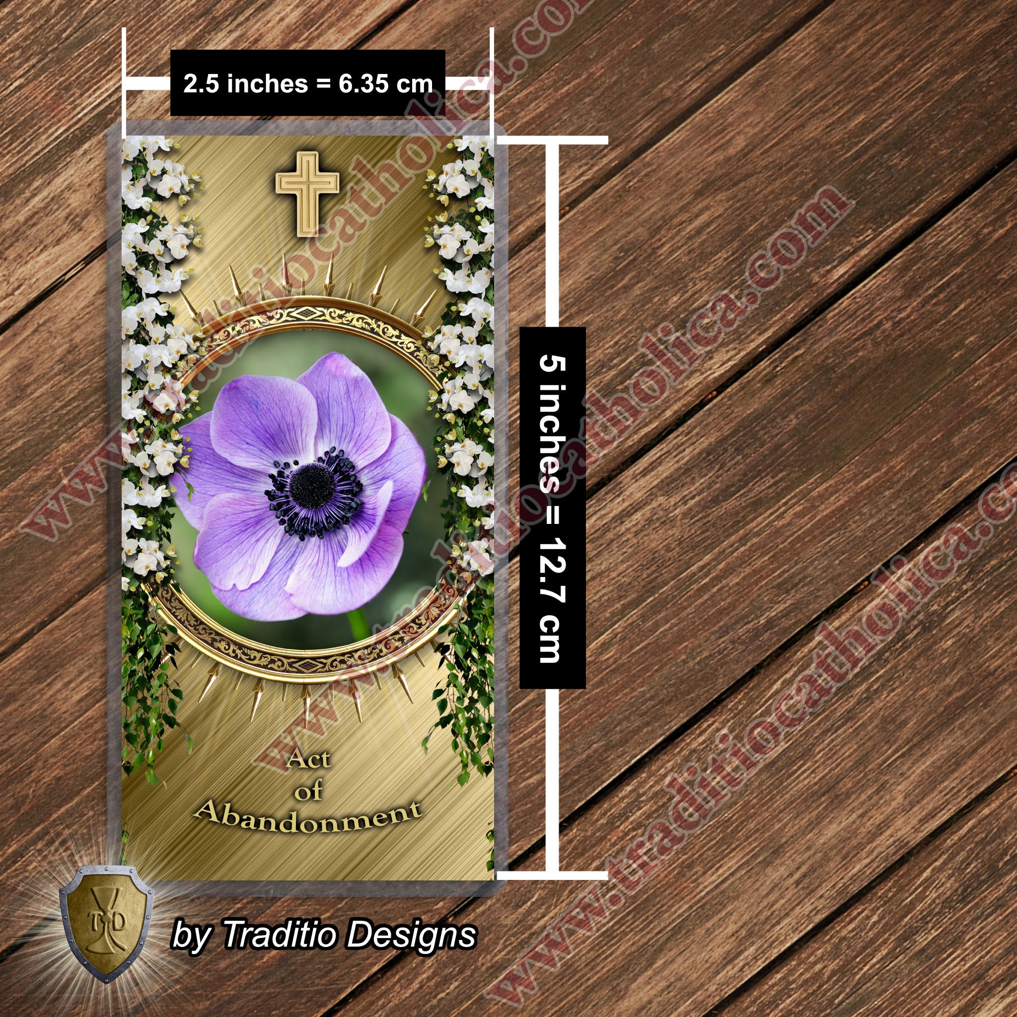 Act of Abandonment | Yielding to the Holy Ghost & Divine Providence | Laminated Floral Botanical Design