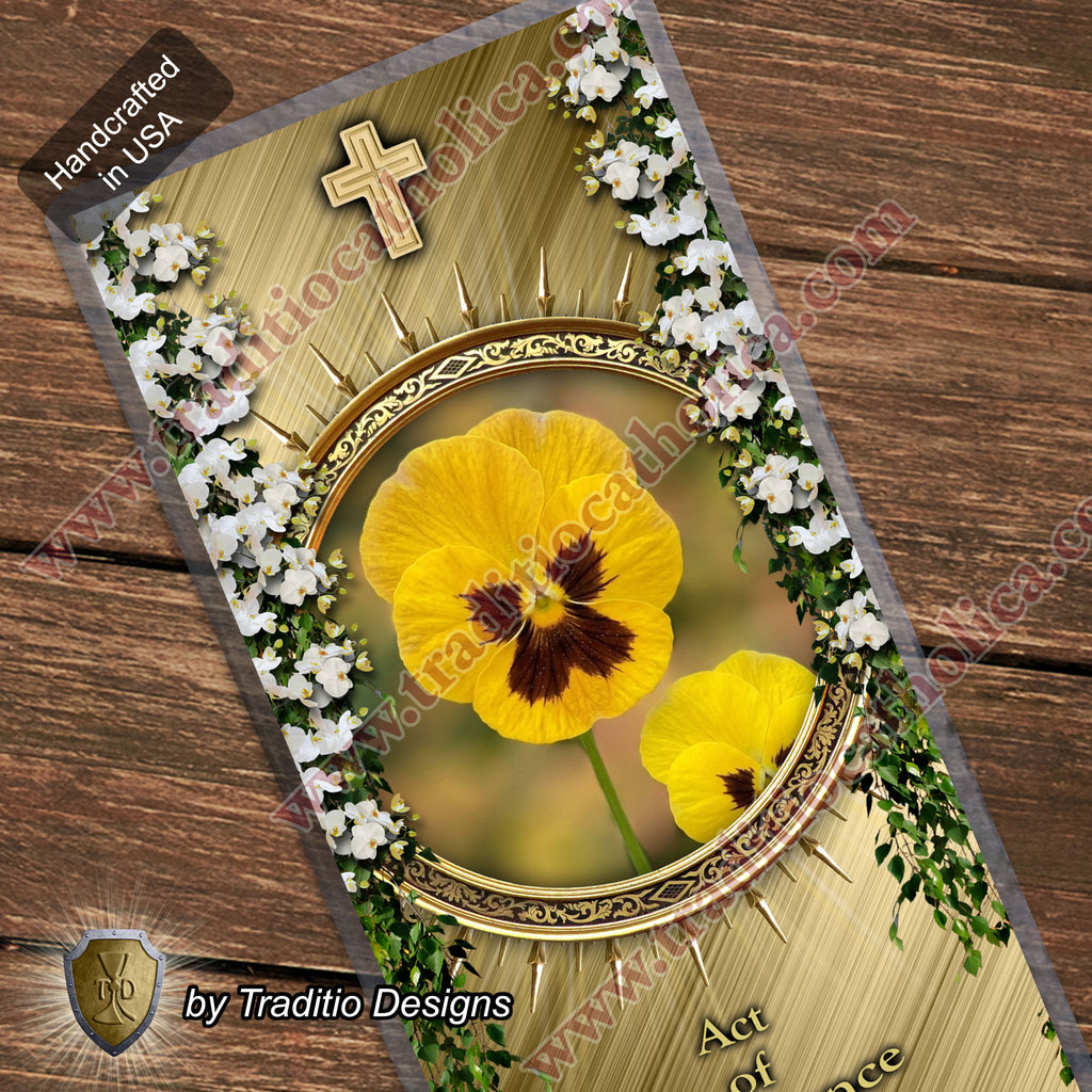 Act of Acceptance | Resignation to the Divine Will & Peace of Heart | Laminated Floral Botanical Design