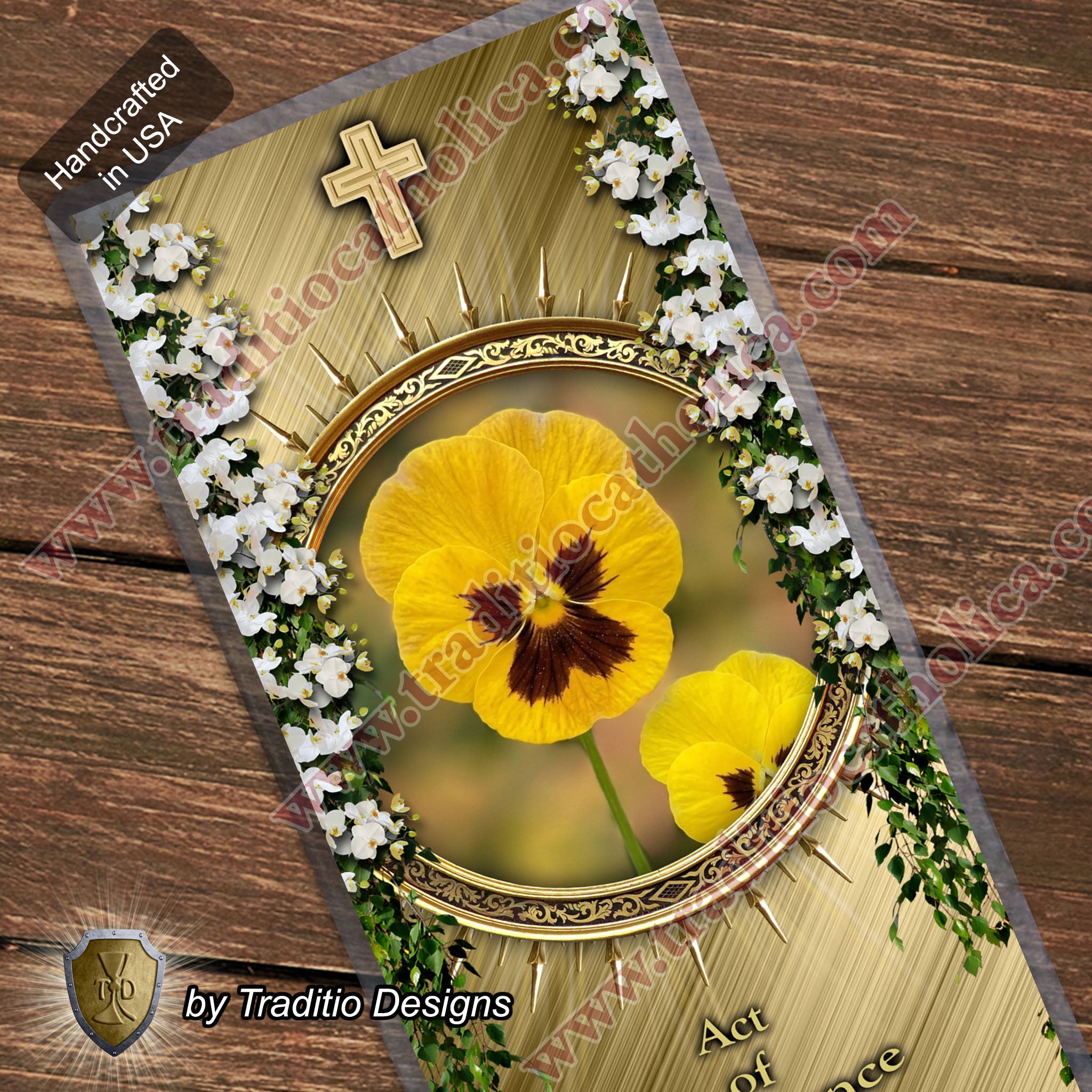 Act of Acceptance | Resignation to the Divine Will & Peace of Heart | Laminated Floral Botanical Design