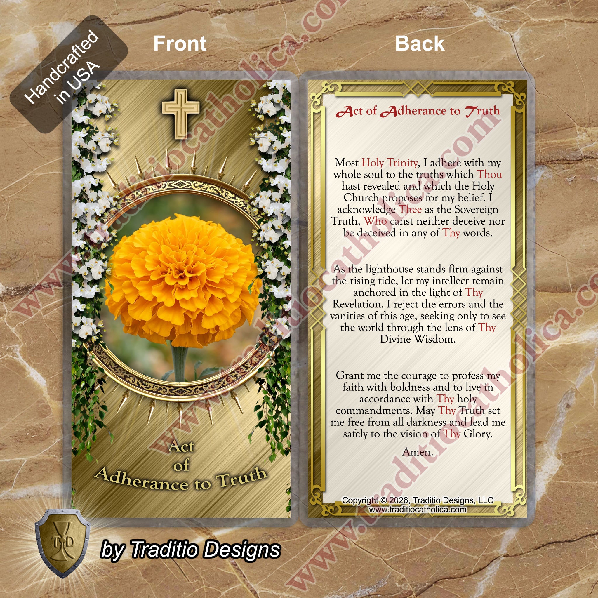Act of Adherence to Truth | Steadfast Faith & Divine Wisdom | Laminated Floral Botanical Design