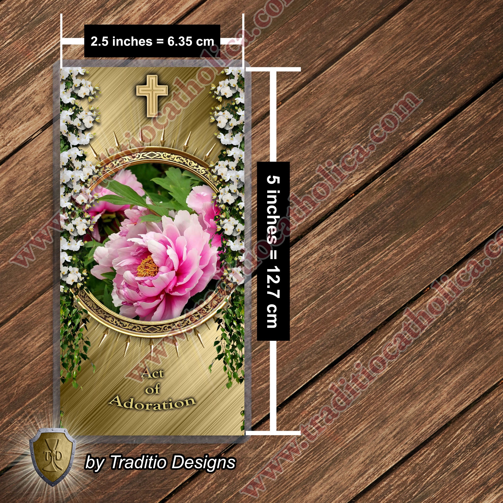 Act of Adoration | Eucharistic Devotion & Total Consecration | Laminated Floral Botanical Design