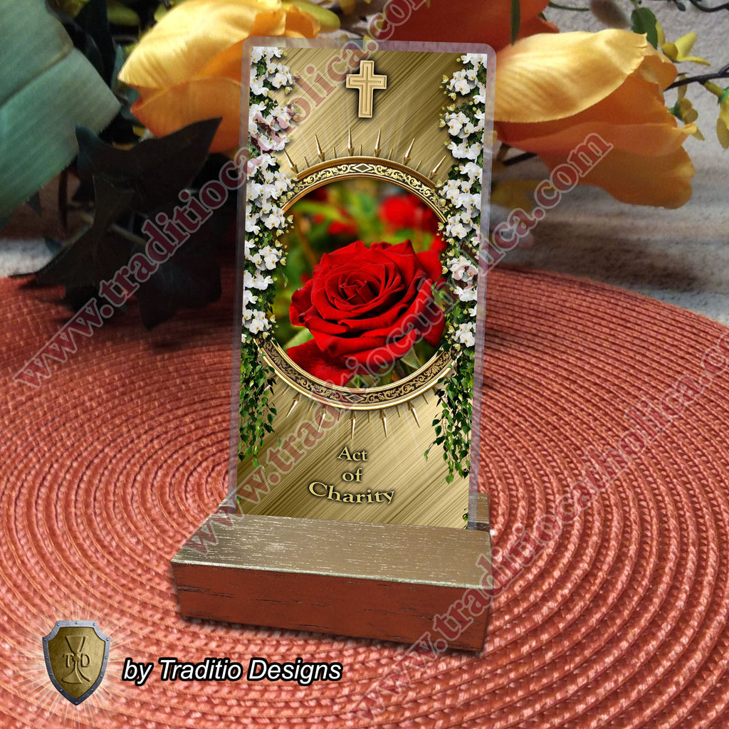 Act of Charity | Sacrificial Love & Forgiveness of Neighbor | Laminated Floral Botanical Design