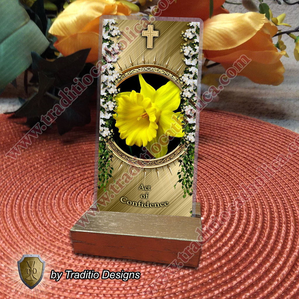 Act of Confidence | Trust in Divine Providence & Ardent Love | Laminated Floral Botanical Design
