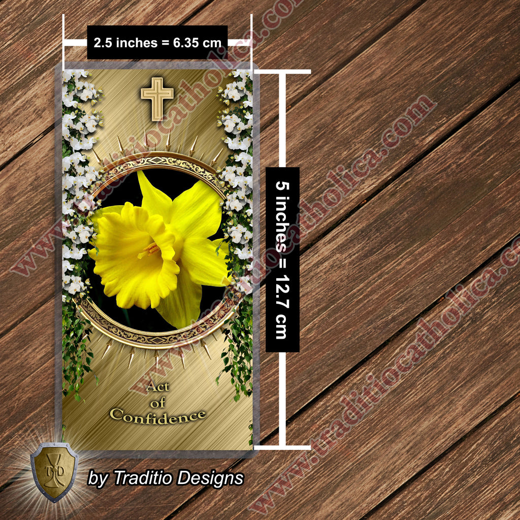 Act of Confidence | Trust in Divine Providence & Ardent Love | Laminated Floral Botanical Design