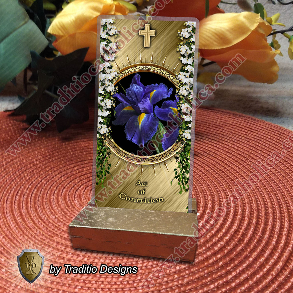 Act of Contrition | Sorrow of Heart & Firm Purpose of Amendment | Laminated Floral Botanical Design