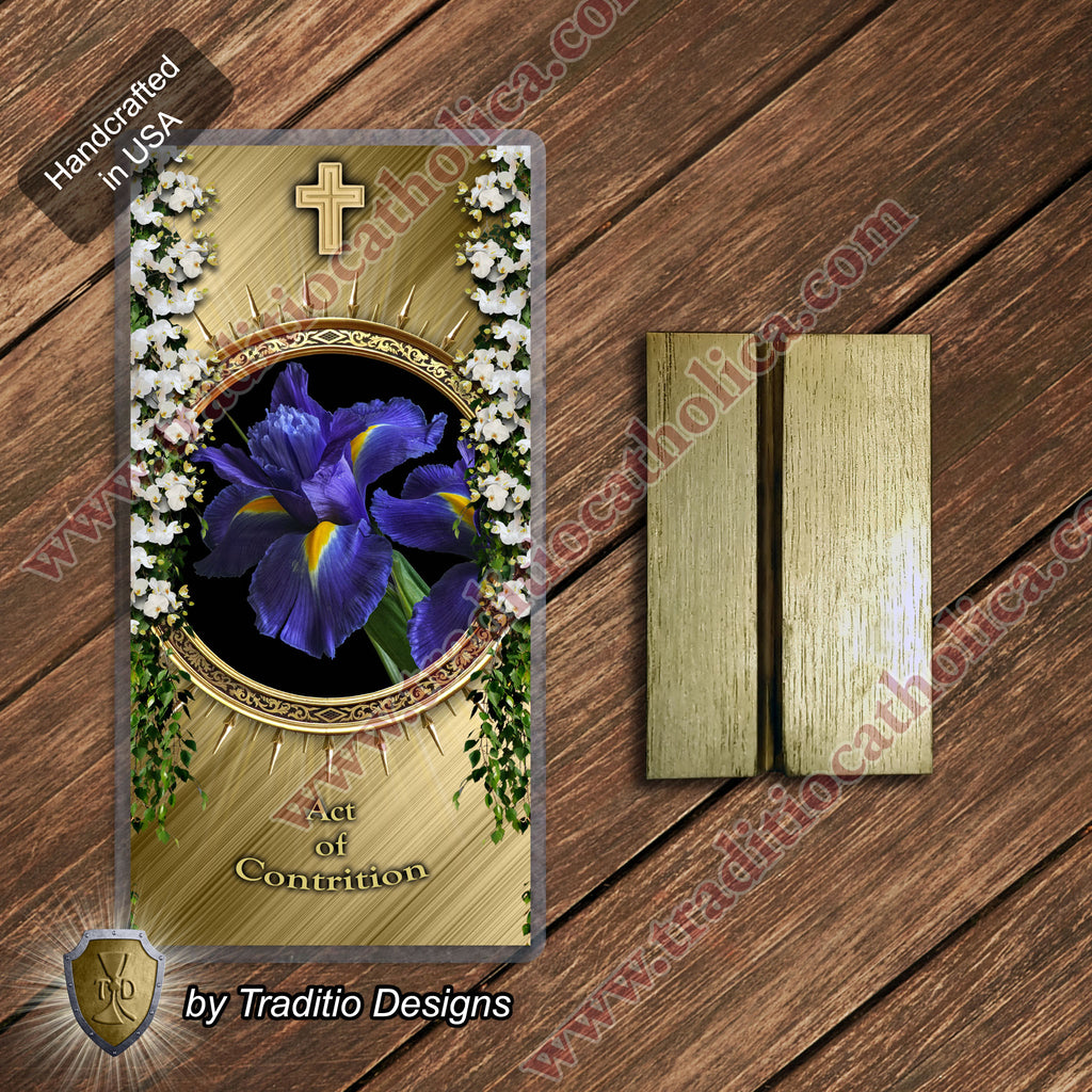 Act of Contrition | Sorrow of Heart & Firm Purpose of Amendment | Laminated Floral Botanical Design