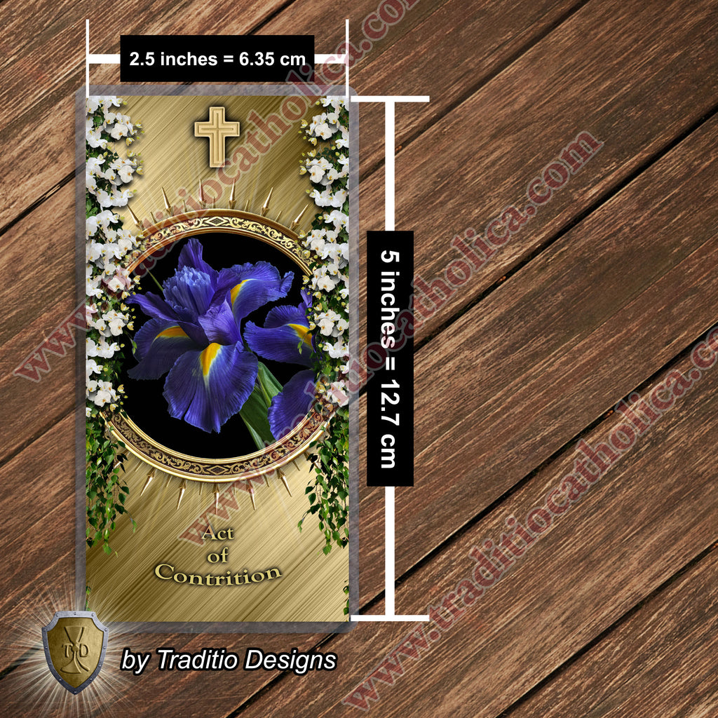 Act of Contrition | Sorrow of Heart & Firm Purpose of Amendment | Laminated Floral Botanical Design