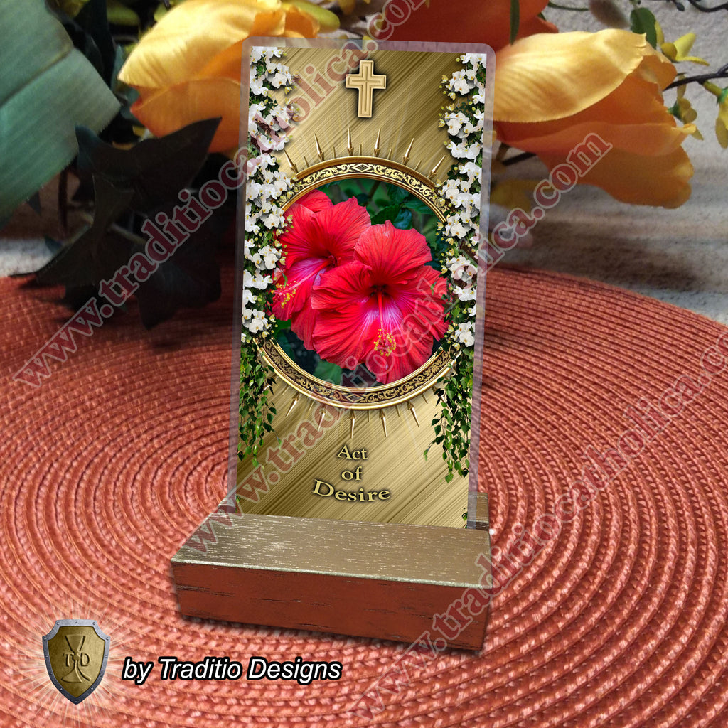 Act of Desire | Eucharistic Longing & Spiritual Communion | Laminated Floral Botanical Design