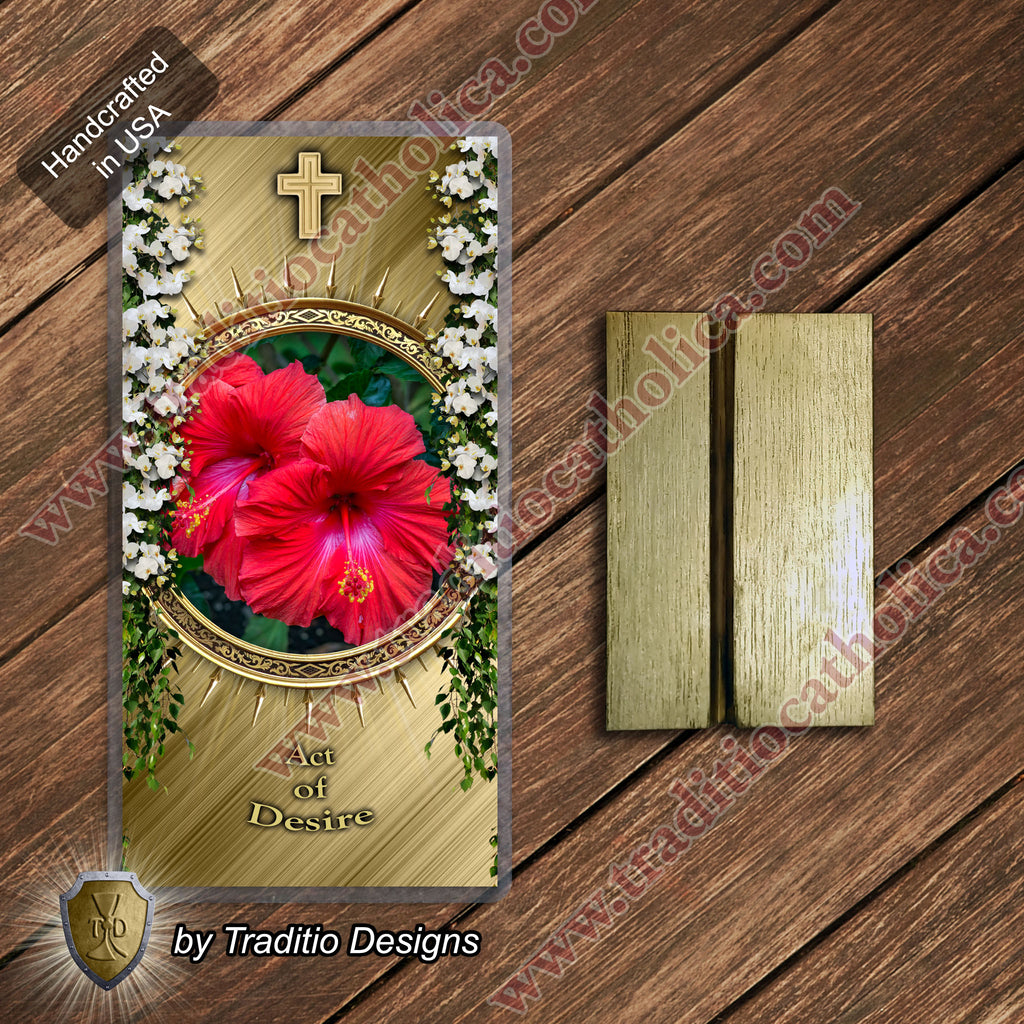 Act of Desire | Eucharistic Longing & Spiritual Communion | Laminated Floral Botanical Design