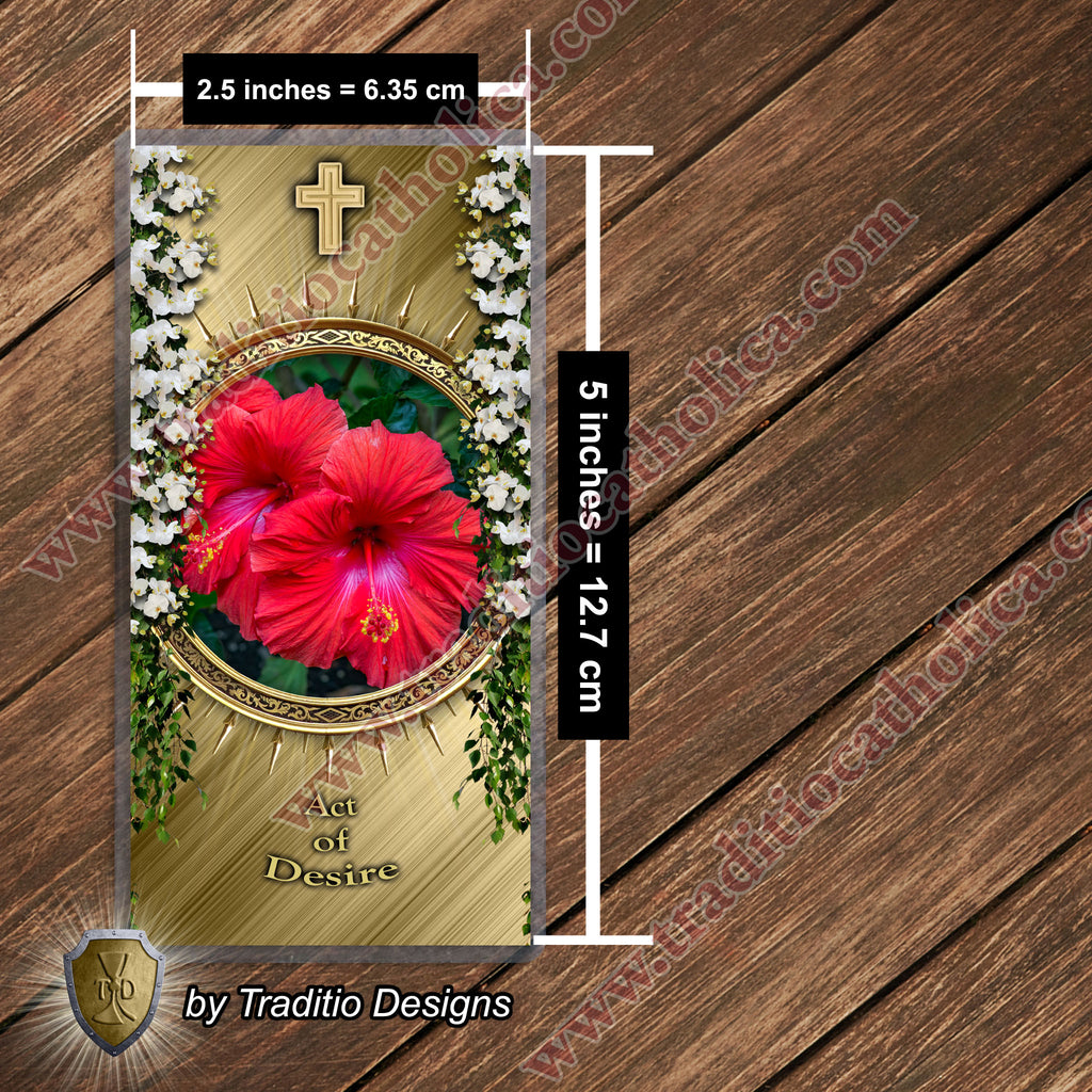 Act of Desire | Eucharistic Longing & Spiritual Communion | Laminated Floral Botanical Design