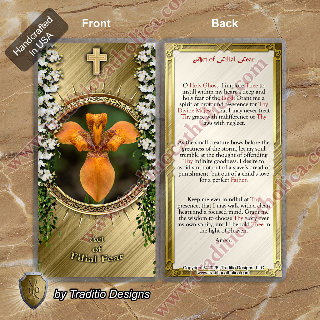 Act of Filial Fear | Holy Awe & Reverence Before the Divine Majesty | Laminated Floral Botanical Design