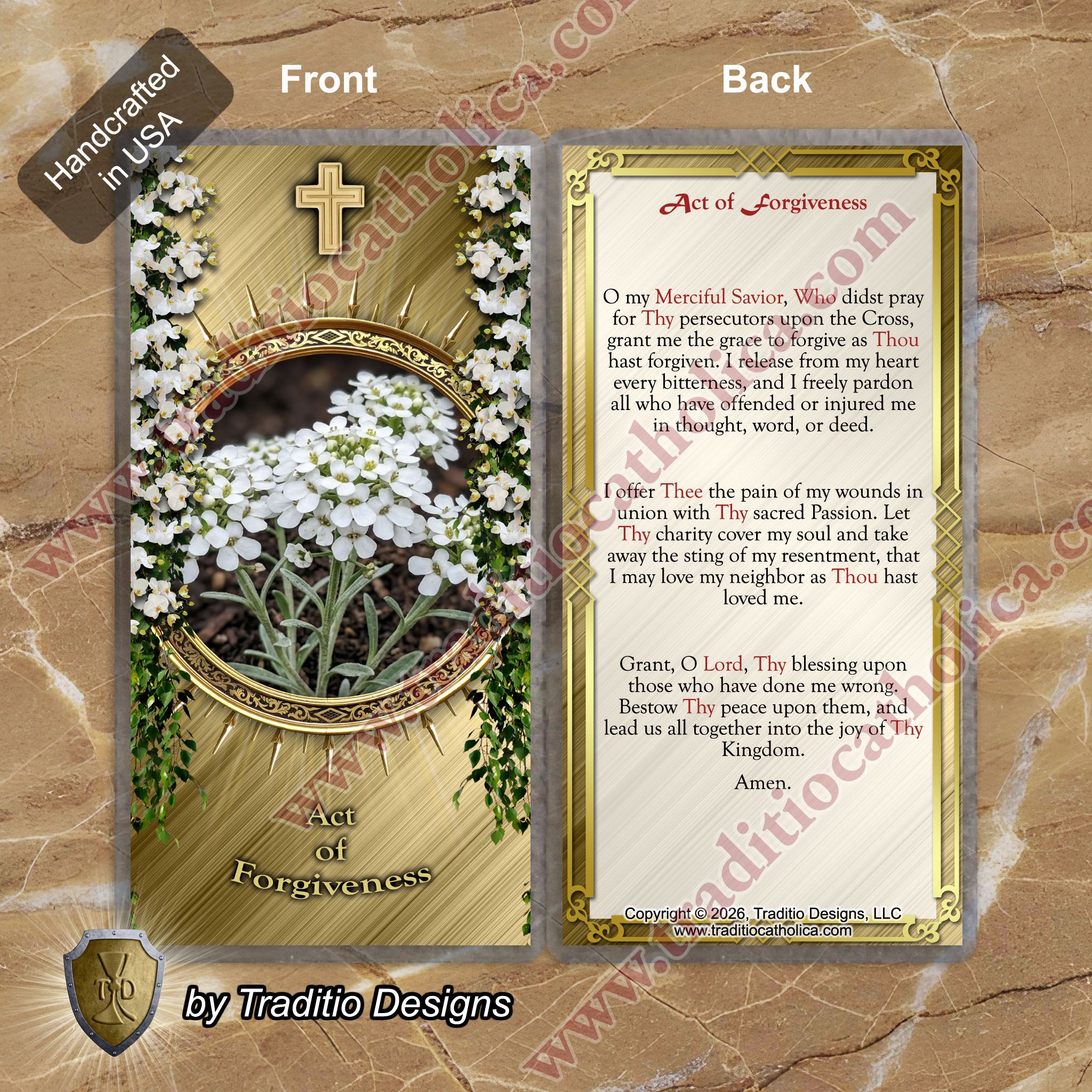 Act of Forgiveness | The Sweet Fragrance of Mercy & Charity | Laminated Floral Botanical Design