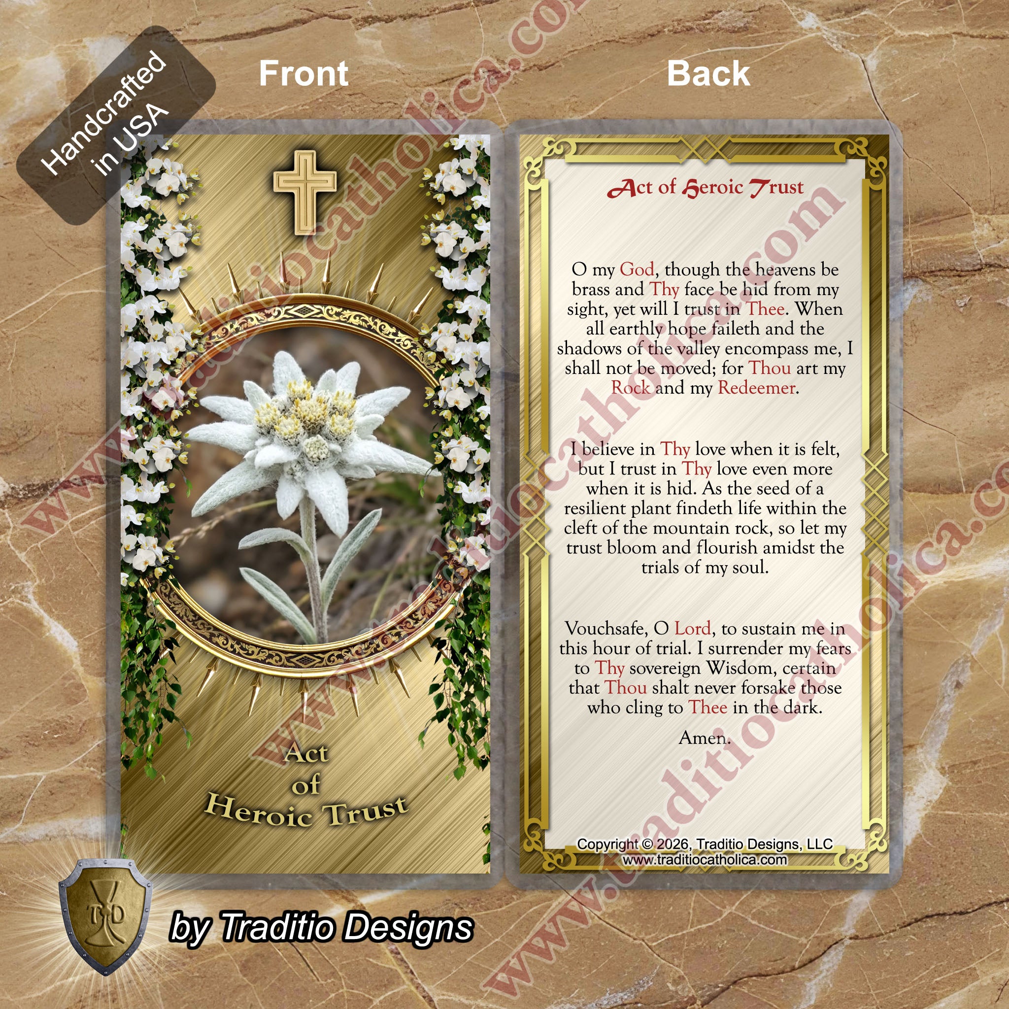 Act of Heroic Trust | Unwavering Faith in Perilous Times | Laminated Floral Botanical Design