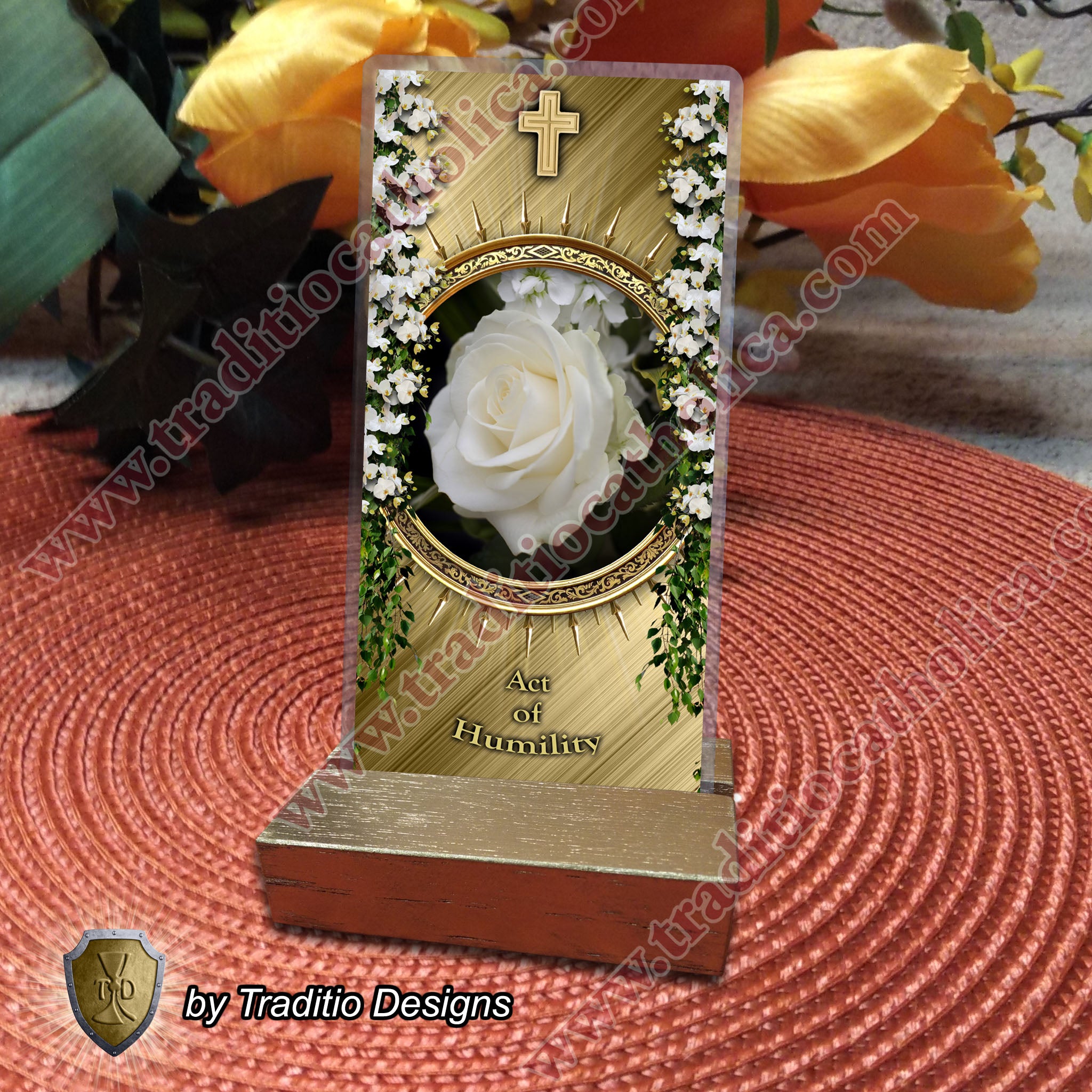 Act of Humility | Purity Without Pride & Spiritual Healing | Laminated Floral Botanical Design