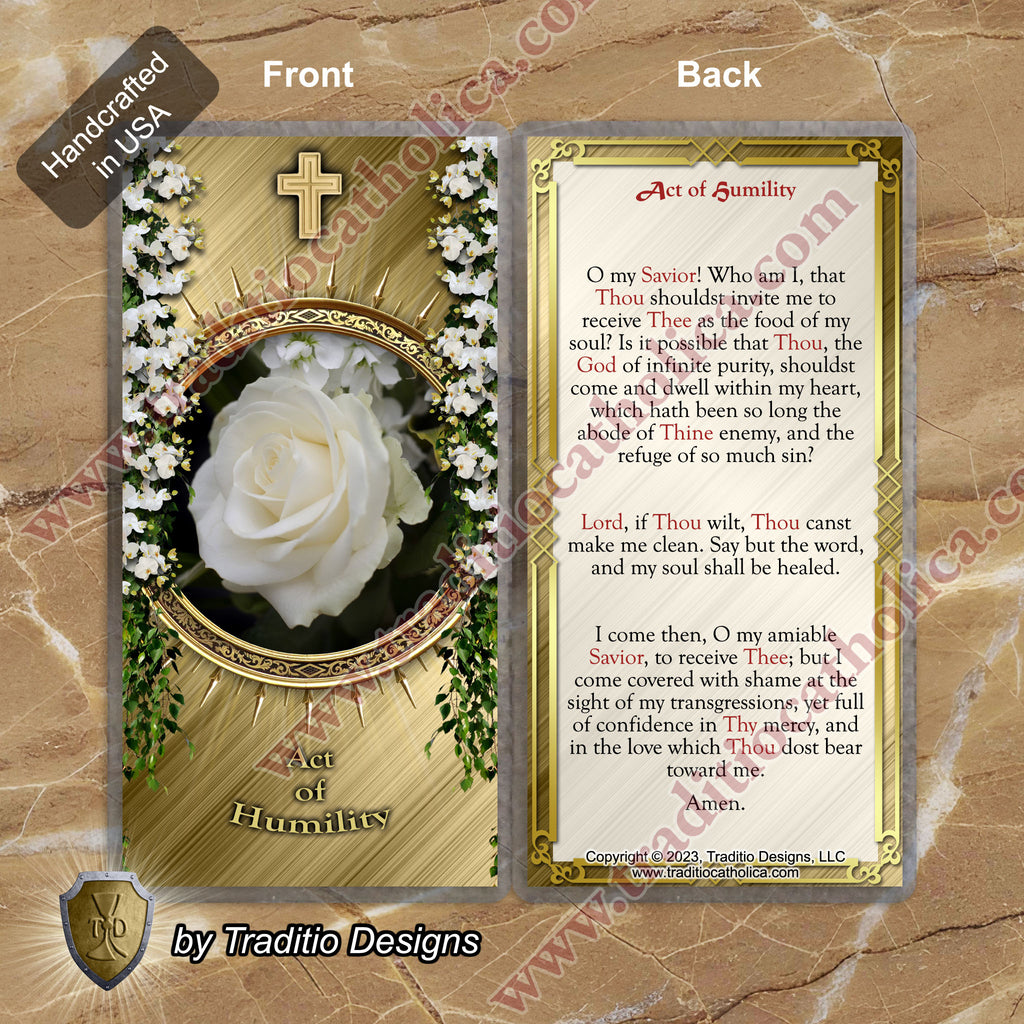 Act of Humility | Purity Without Pride & Spiritual Healing | Laminated Floral Botanical Design