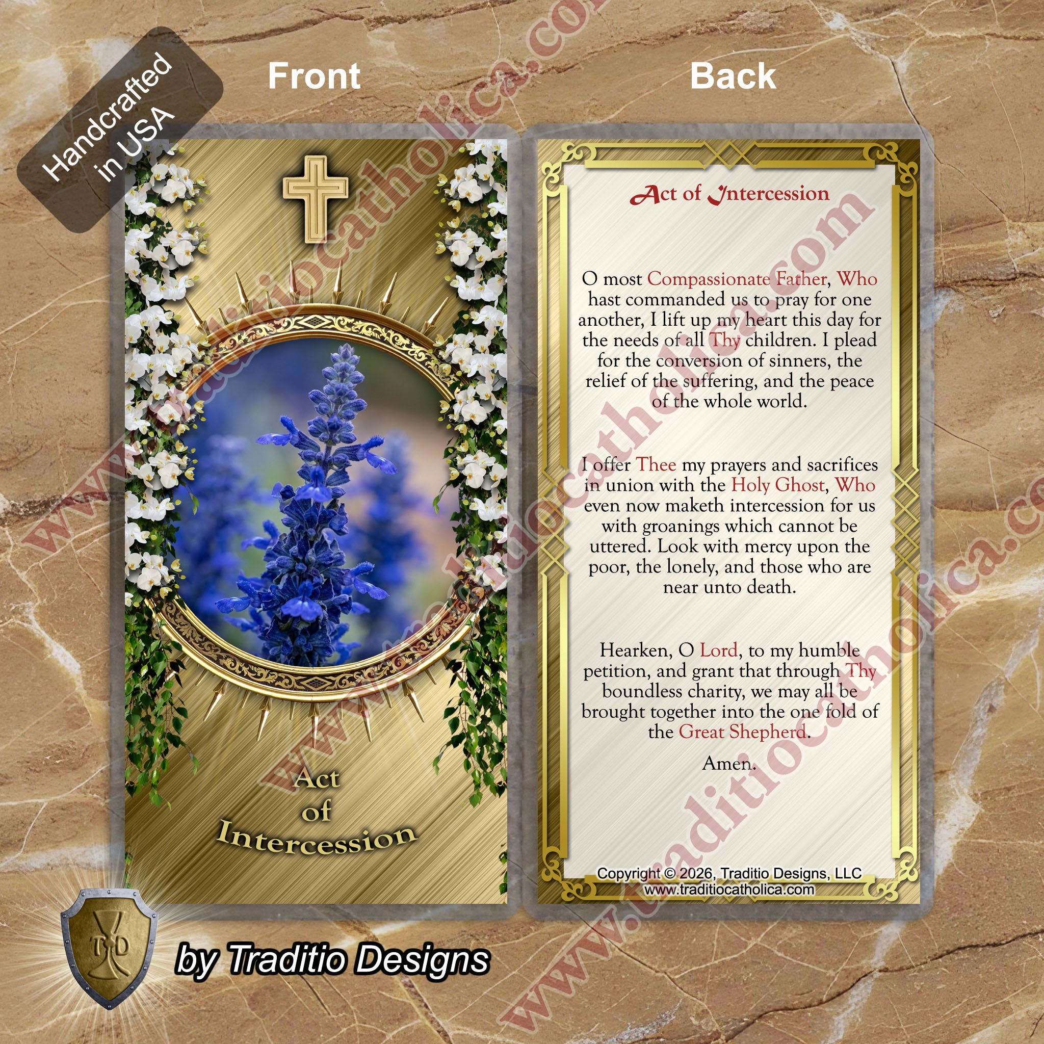 Act of Intercession | Rising Prayer & Compassion for the World | Laminated Floral Botanical Design