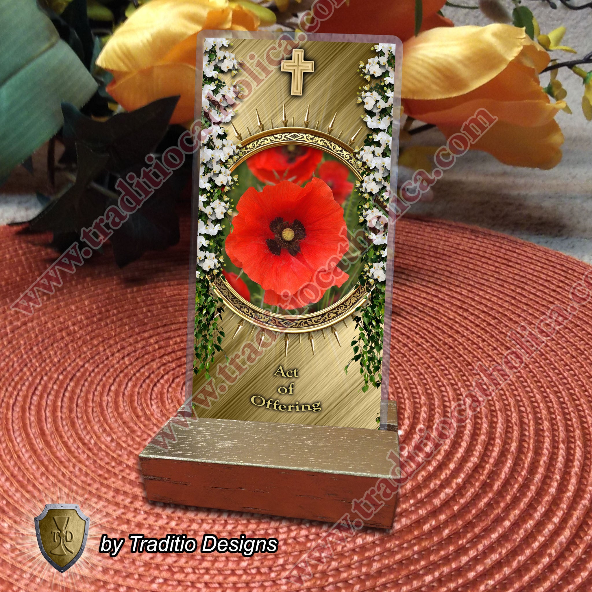 Act of Offering | Total Surrender of Body, Soul, and Heart | Laminated Floral Botanical Design