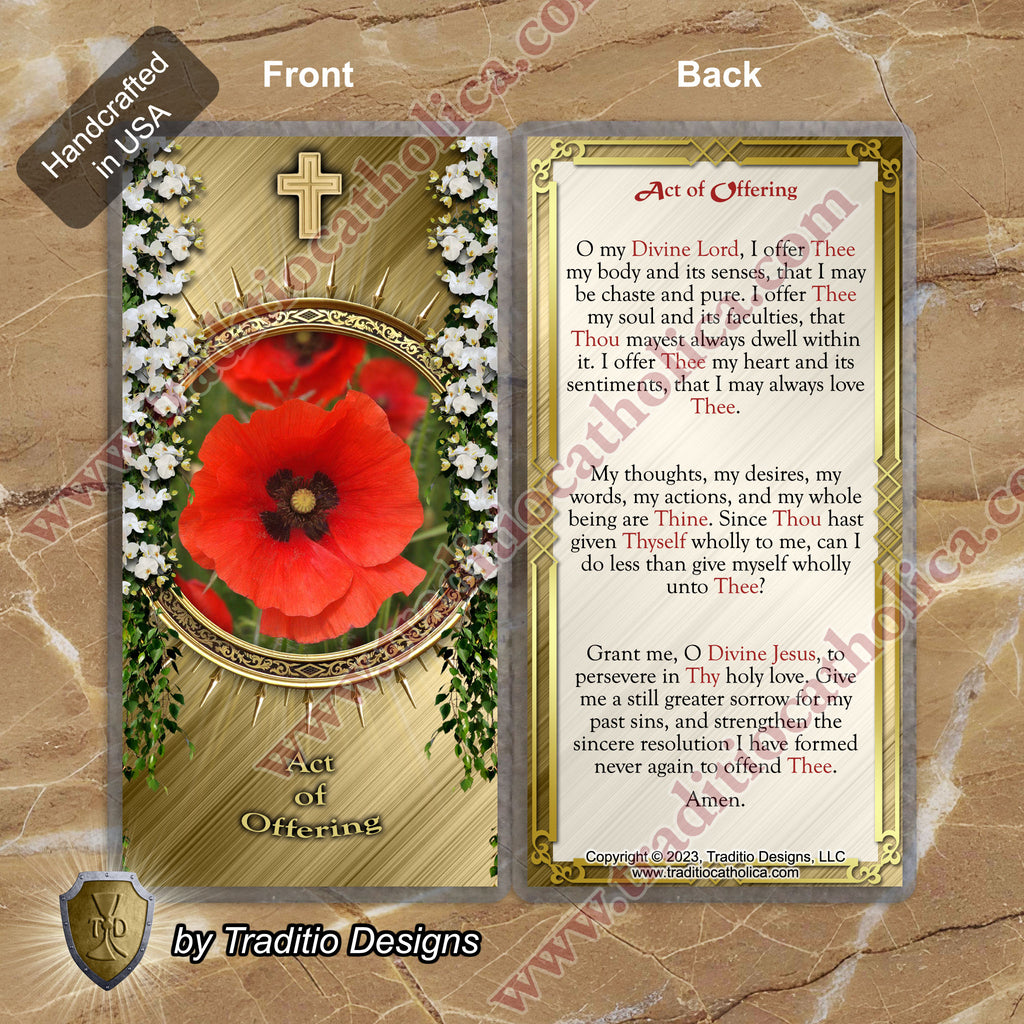 Act of Offering | Total Surrender of Body, Soul, and Heart | Laminated Floral Botanical Design