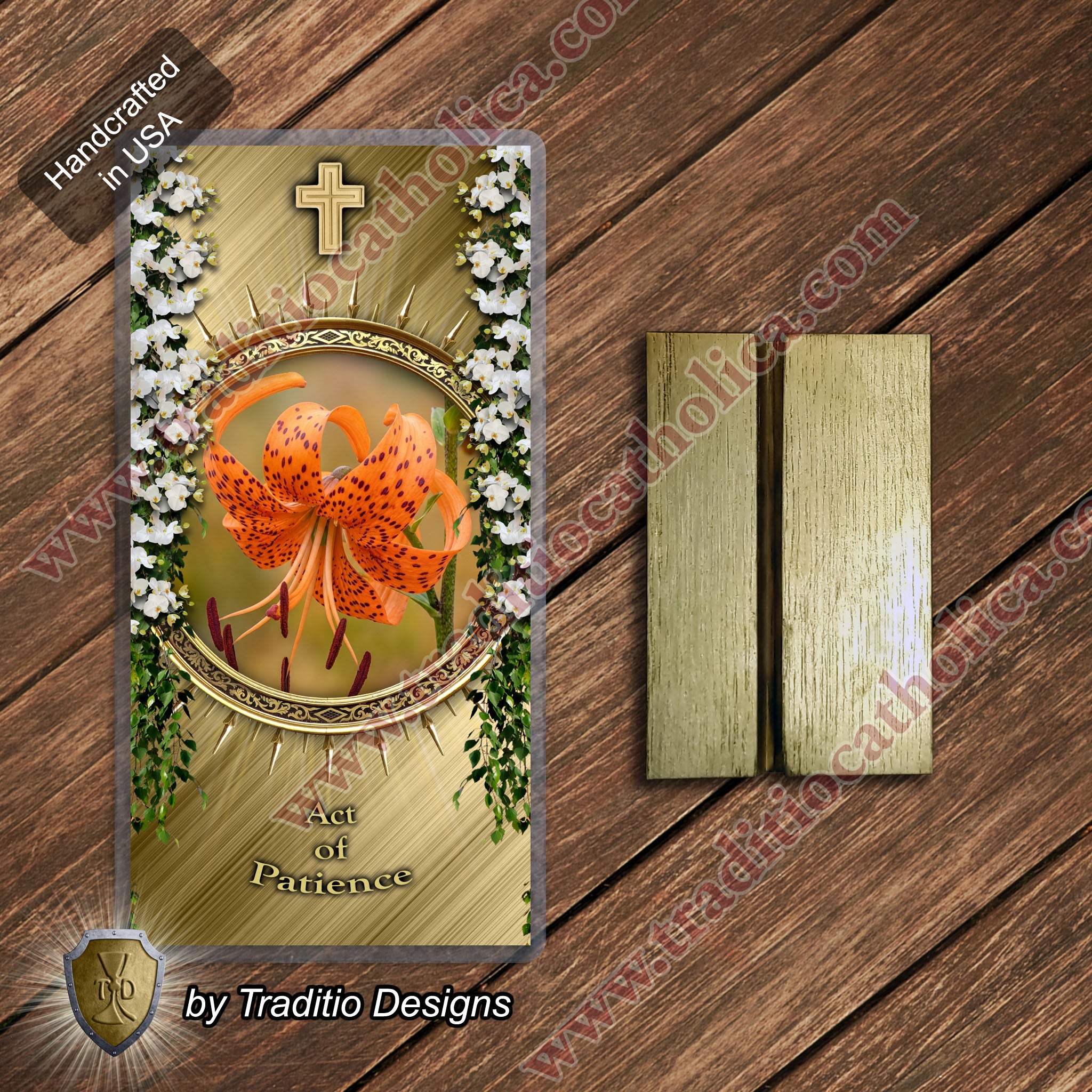 Act of Patience | Serenity in Trials & Trust in Divine Providence | Laminated Floral Botanical Design