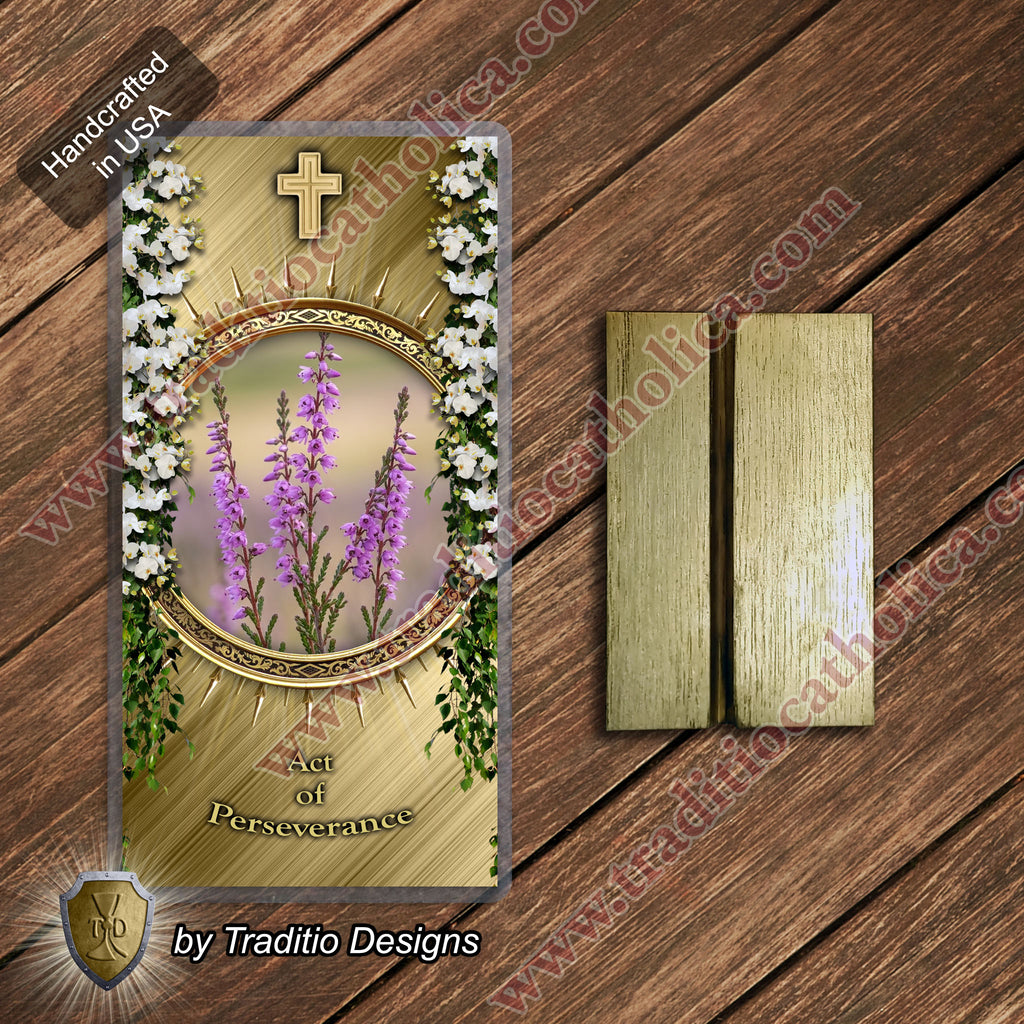 Act of Perseverance | Faithful unto Death & Divine Strength | Laminated Floral Botanical Design