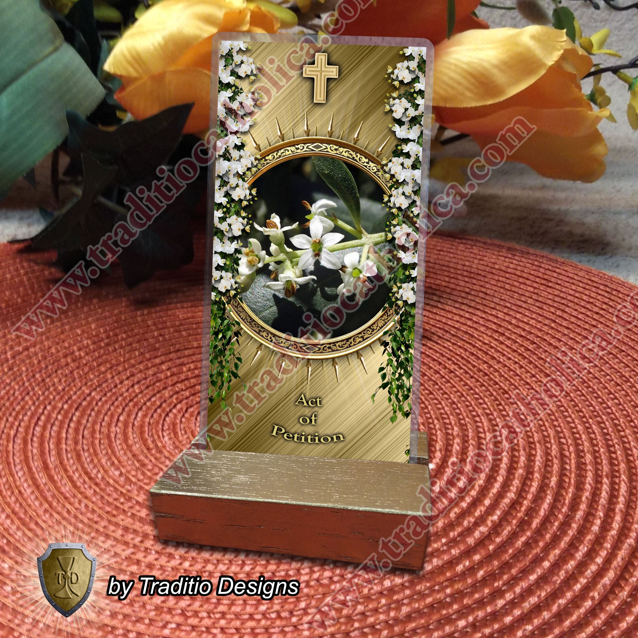Act of Petition | The Fruitfulness of Prayer & Seeking Divine Presence | Laminated Floral Botanical Design