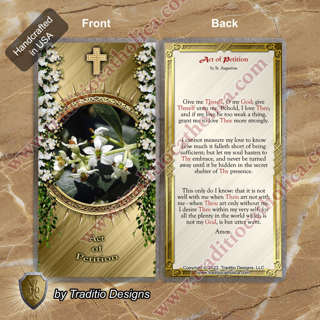 Act of Petition | The Fruitfulness of Prayer & Seeking Divine Presence | Laminated Floral Botanical Design