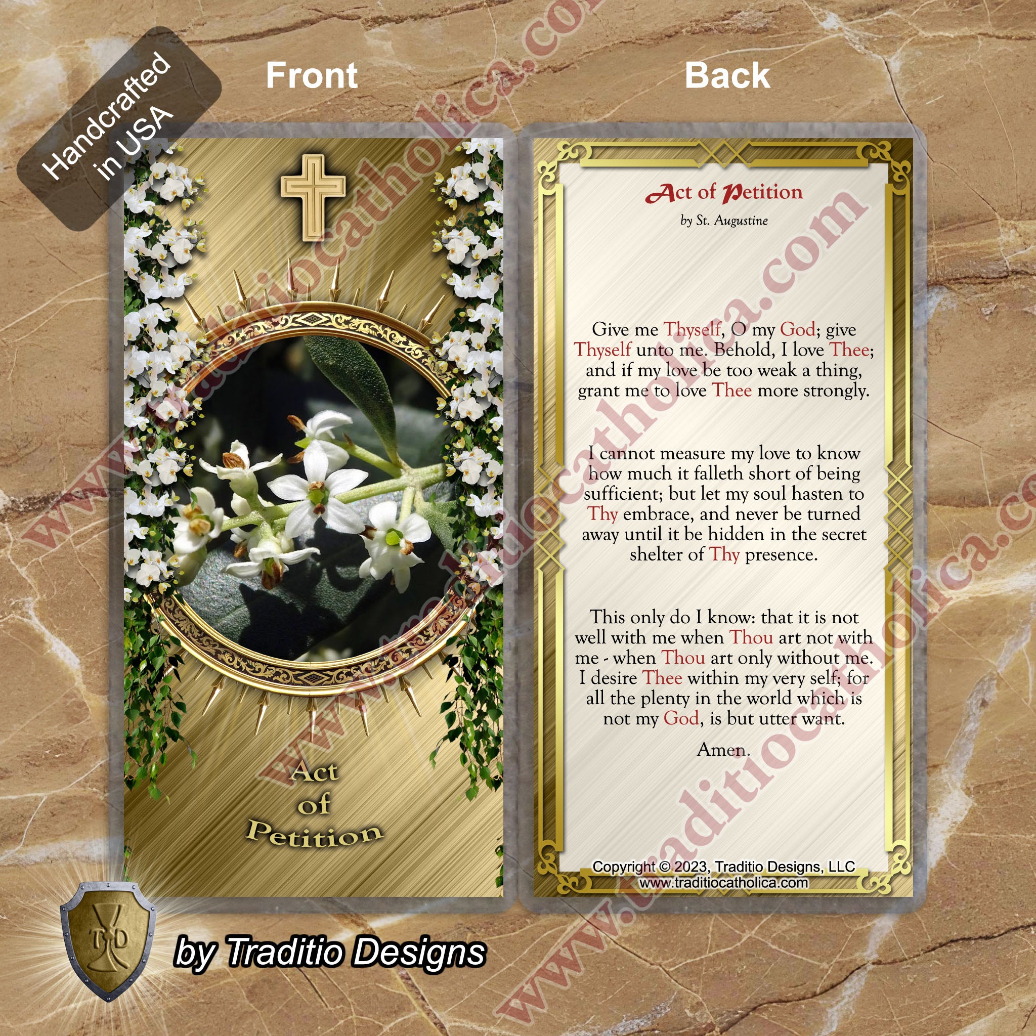 Act of Petition | The Fruitfulness of Prayer & Seeking Divine Presence | Laminated Floral Botanical Design