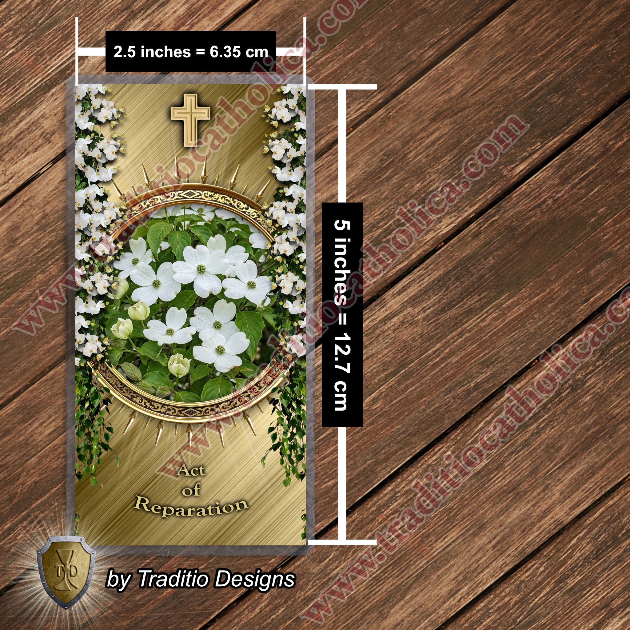 Act of Reparation | Amends to the Sacred Heart | Laminated Floral Botanical Design