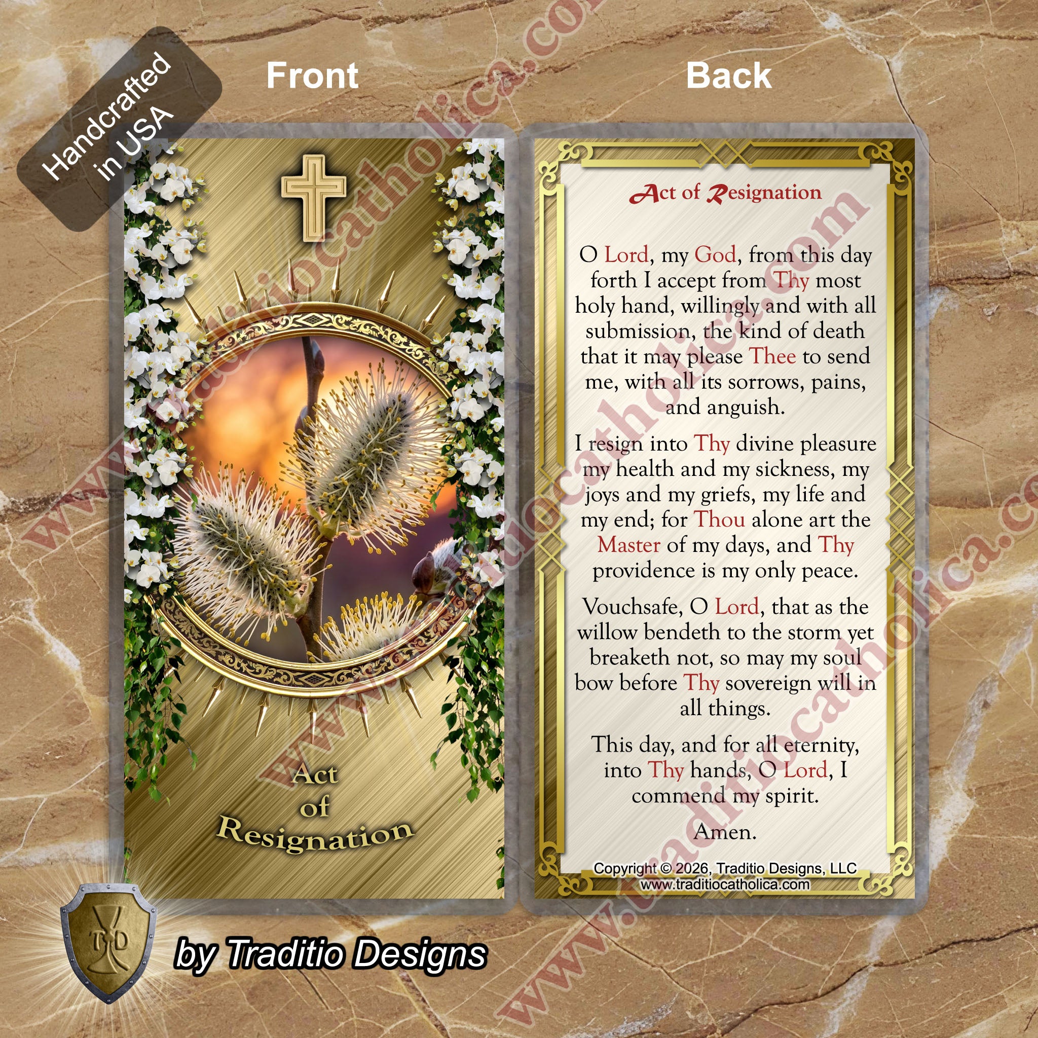 Act of Resignation | Holy Submission & Flexibility of Spirit | Laminated Floral Botanical Design