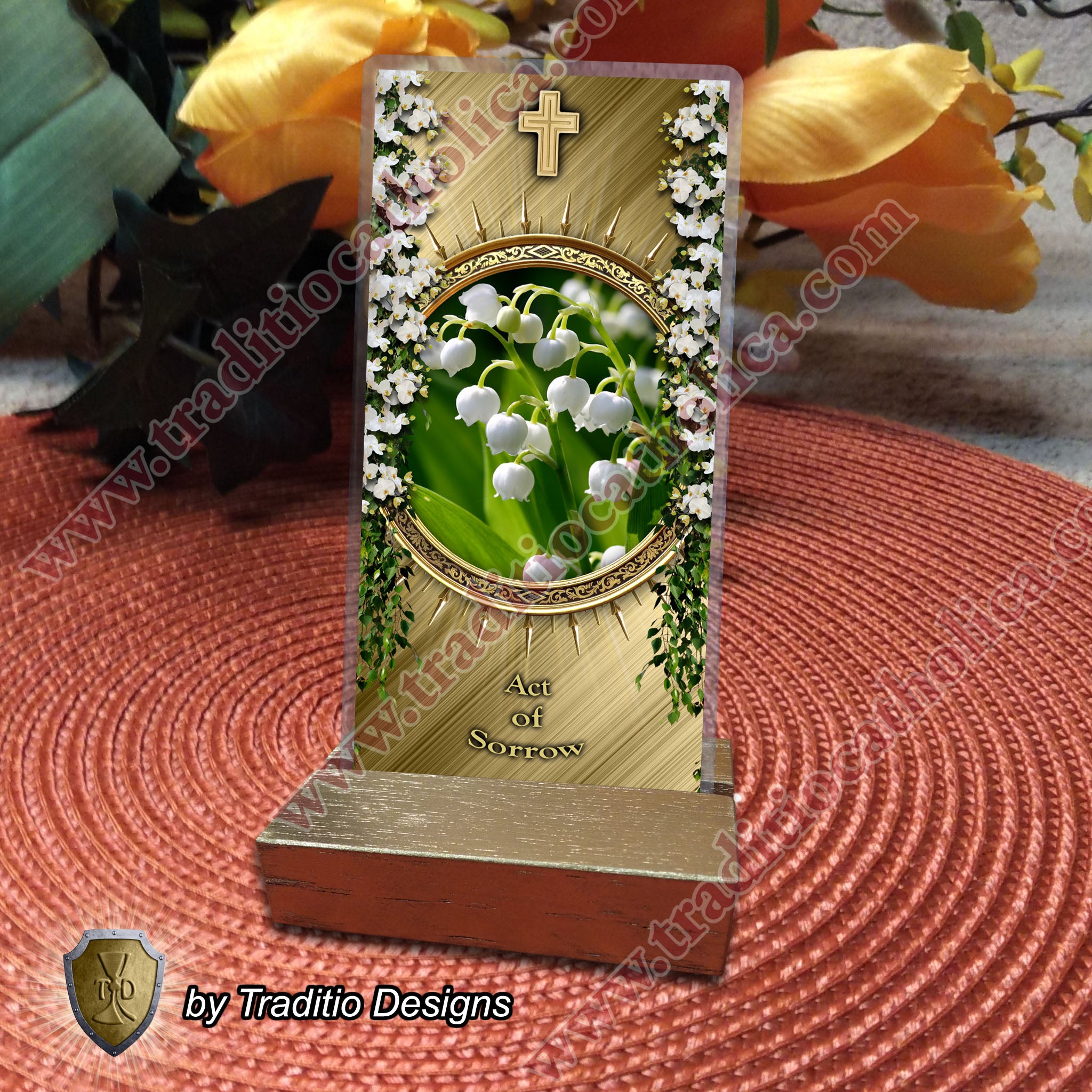 Act of Sorrow | Holy Grief & The Purity of Repentance | Laminated Floral Botanical Design