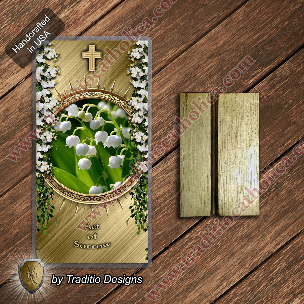 Act of Sorrow | Holy Grief & The Purity of Repentance | Laminated Floral Botanical Design